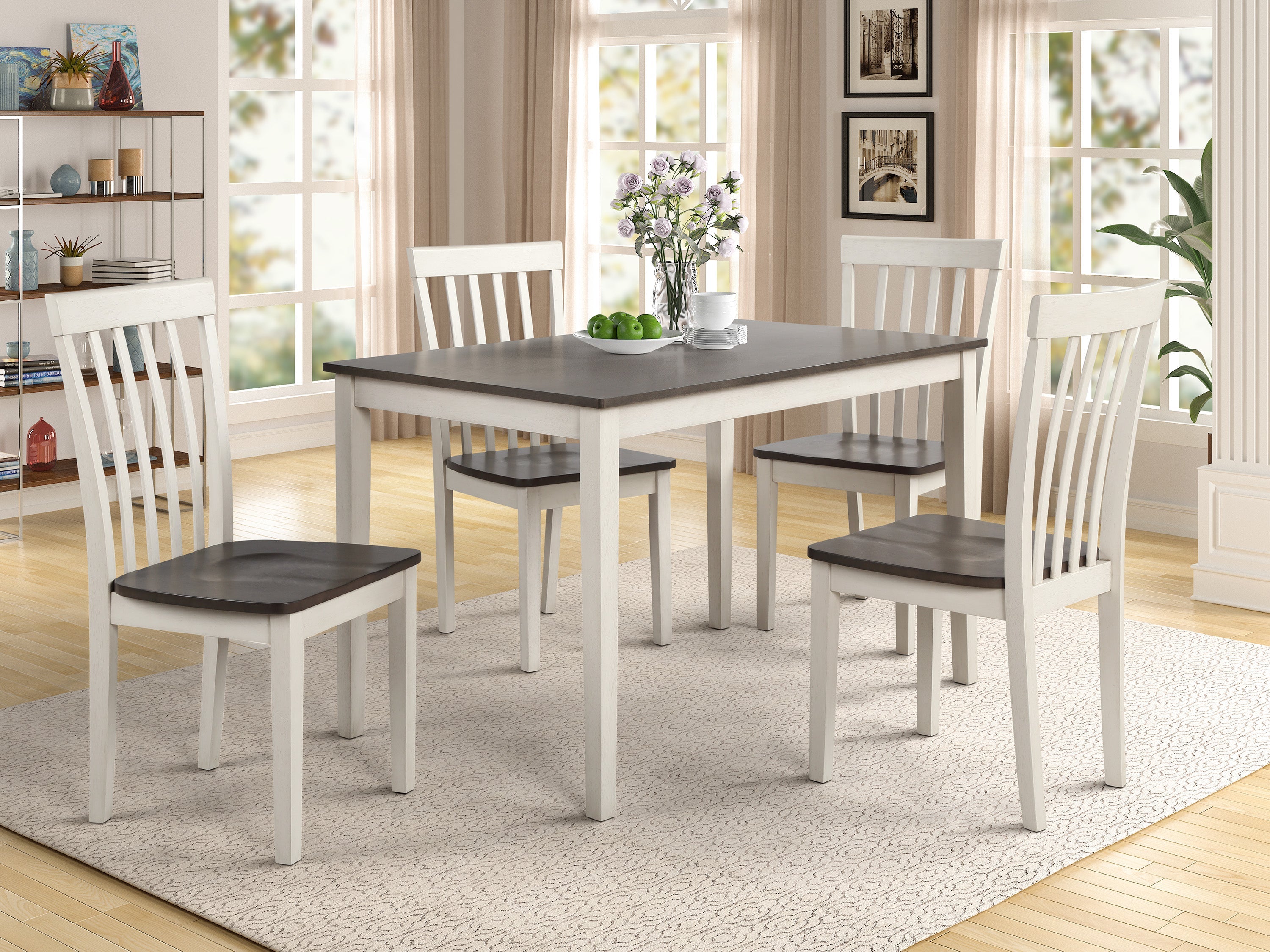 Brody White/Gray 5-Piece Dining Set - MyWaynesHome #
