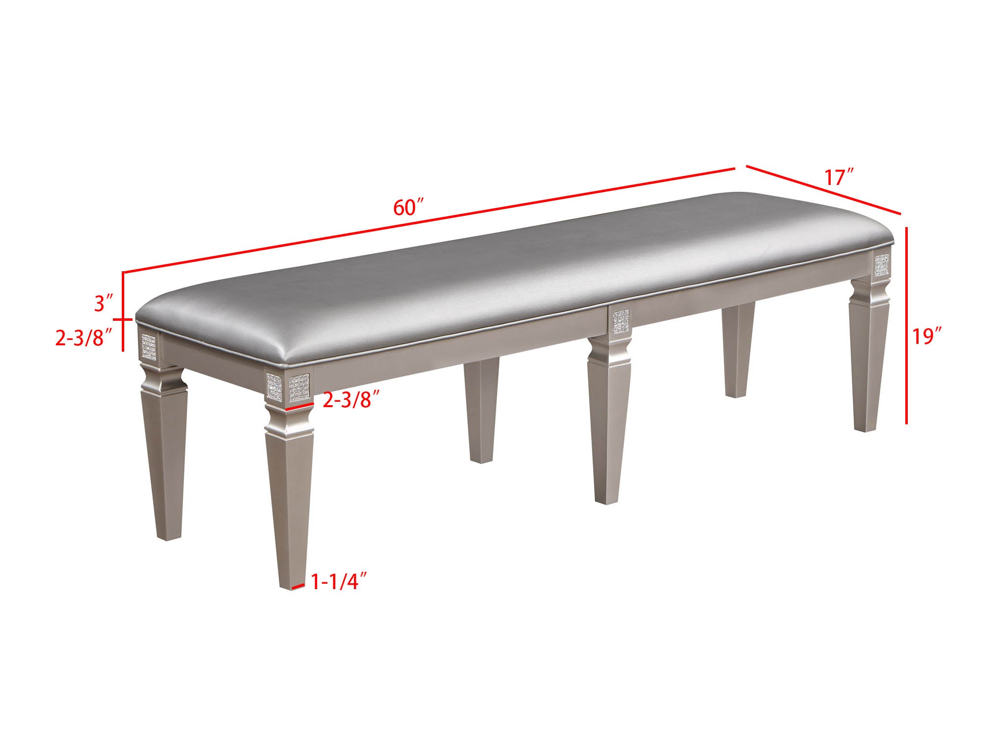 Klina Silver Champagne Double Pedestal Dining Set - MyWaynesHome #