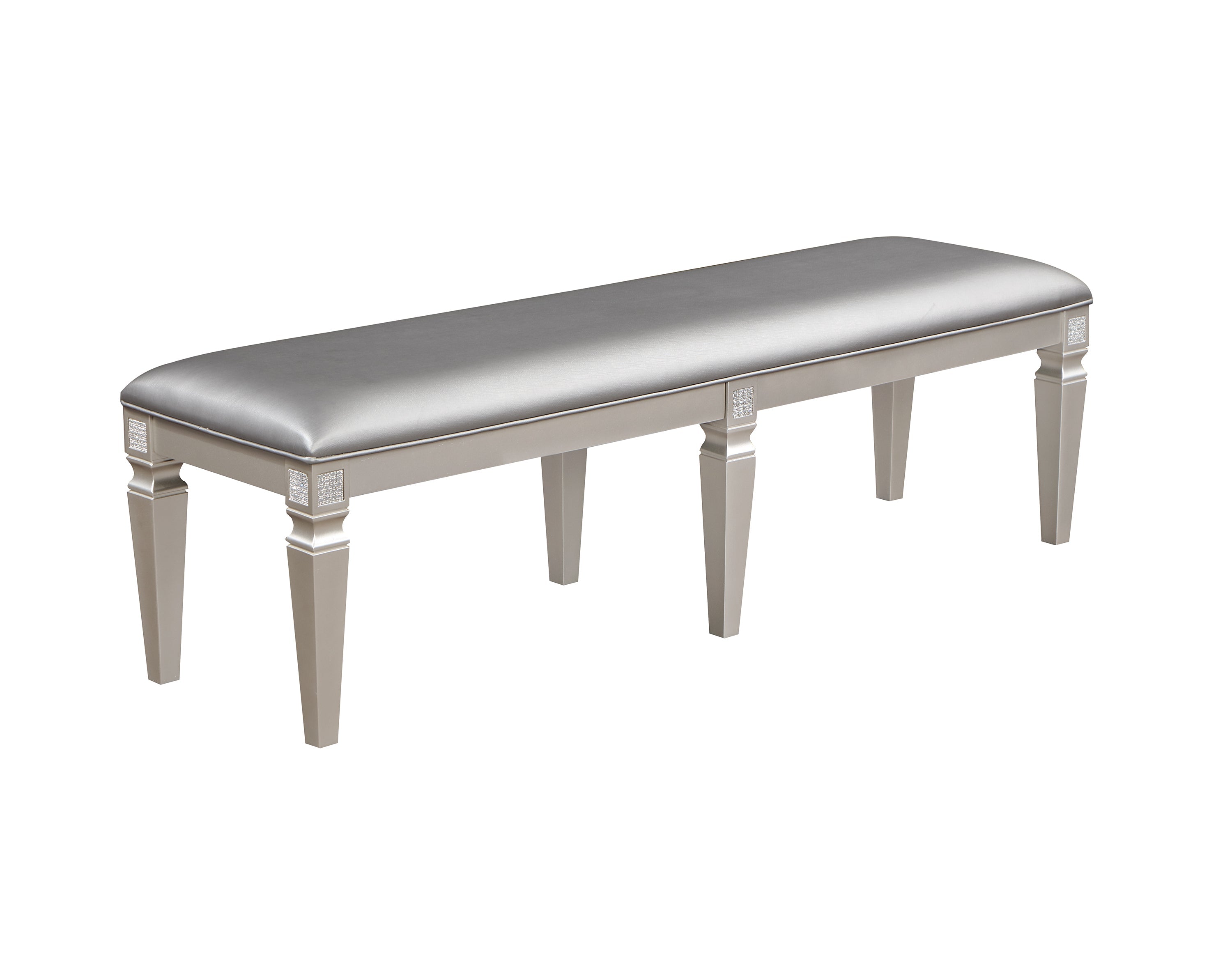 Klina Silver Champagne Double Pedestal Dining Set - MyWaynesHome #