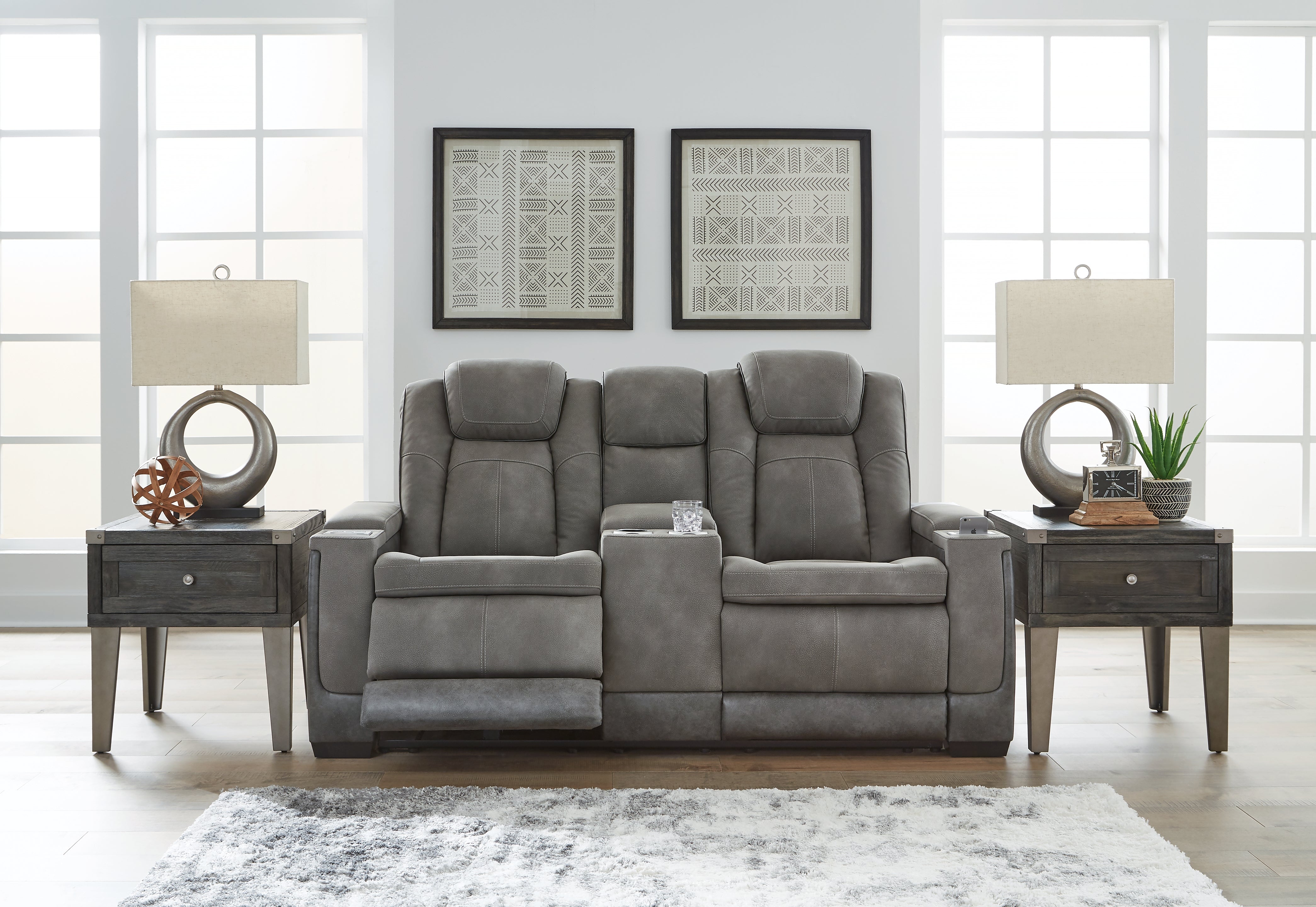 Next-Gen Durapella Power Reclining Loveseat with Console