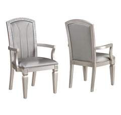 Klina Silver Champagne Double Pedestal Dining Set - MyWaynesHome #