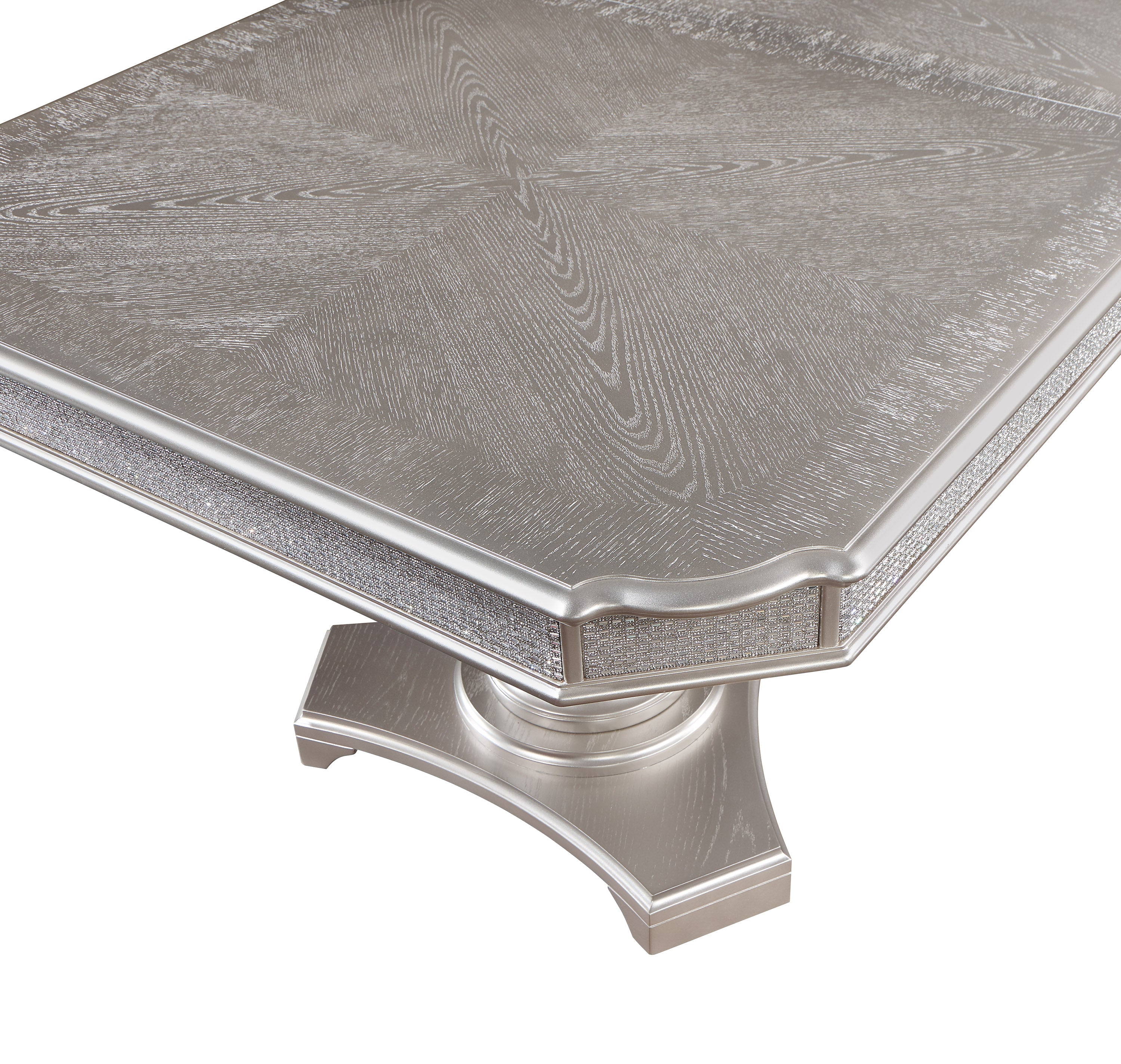 Klina Silver Champagne Double Pedestal Dining Set - MyWaynesHome #