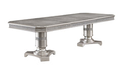 Klina Silver Champagne Double Pedestal Dining Set - MyWaynesHome #