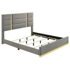 Ines 5-piece Eastern King Bedroom Set Grey And White High Gloss
