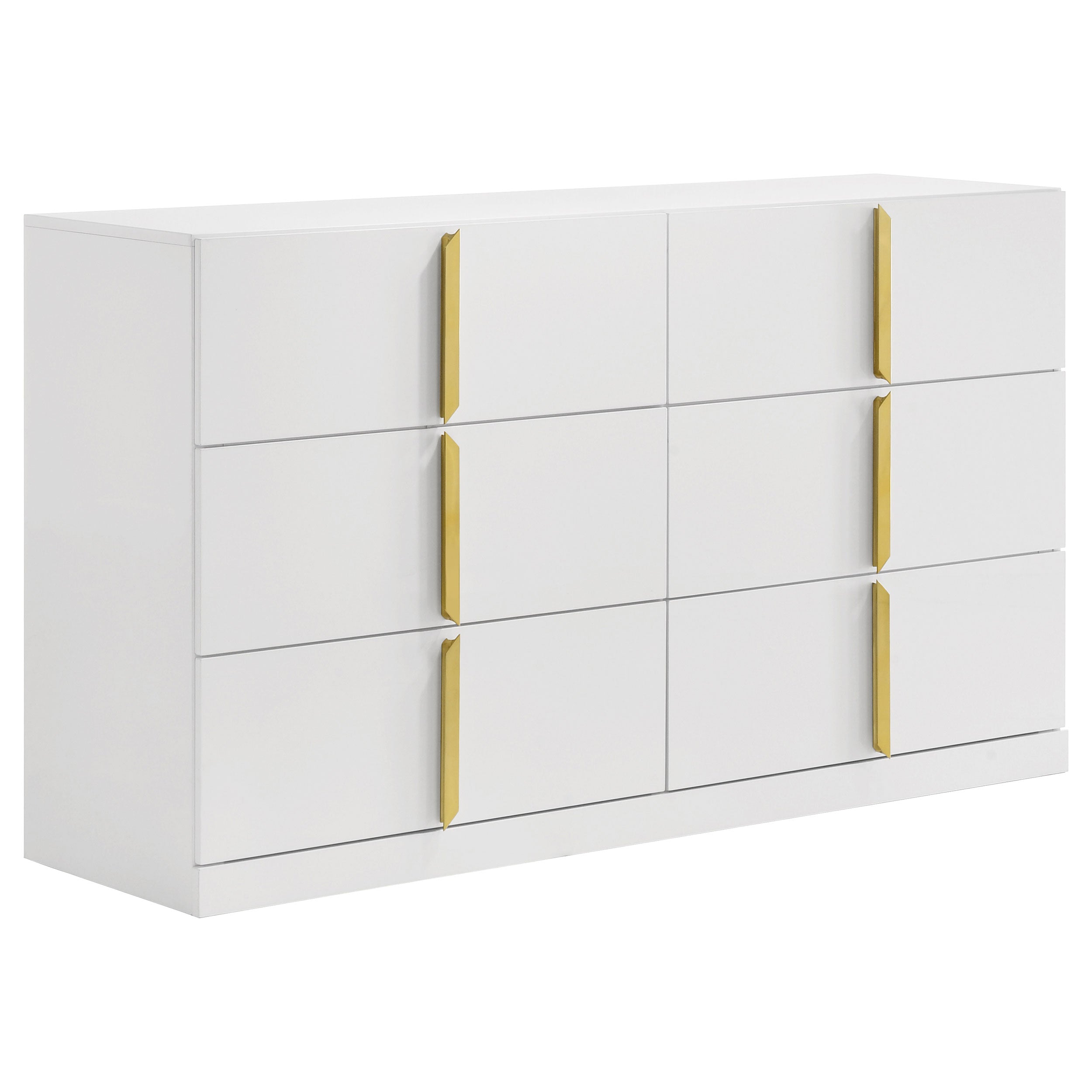 Ines 5-piece Eastern King Bedroom Set Grey And White High Gloss