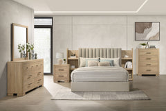 Arielle 5-piece Queen Bedroom Set Light Oak