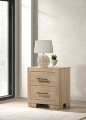 Arielle 2-drawer Bedroom Nightstand With Casters Light Oak