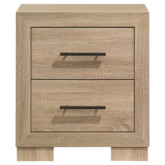 Arielle 2-drawer Bedroom Nightstand With Casters Light Oak