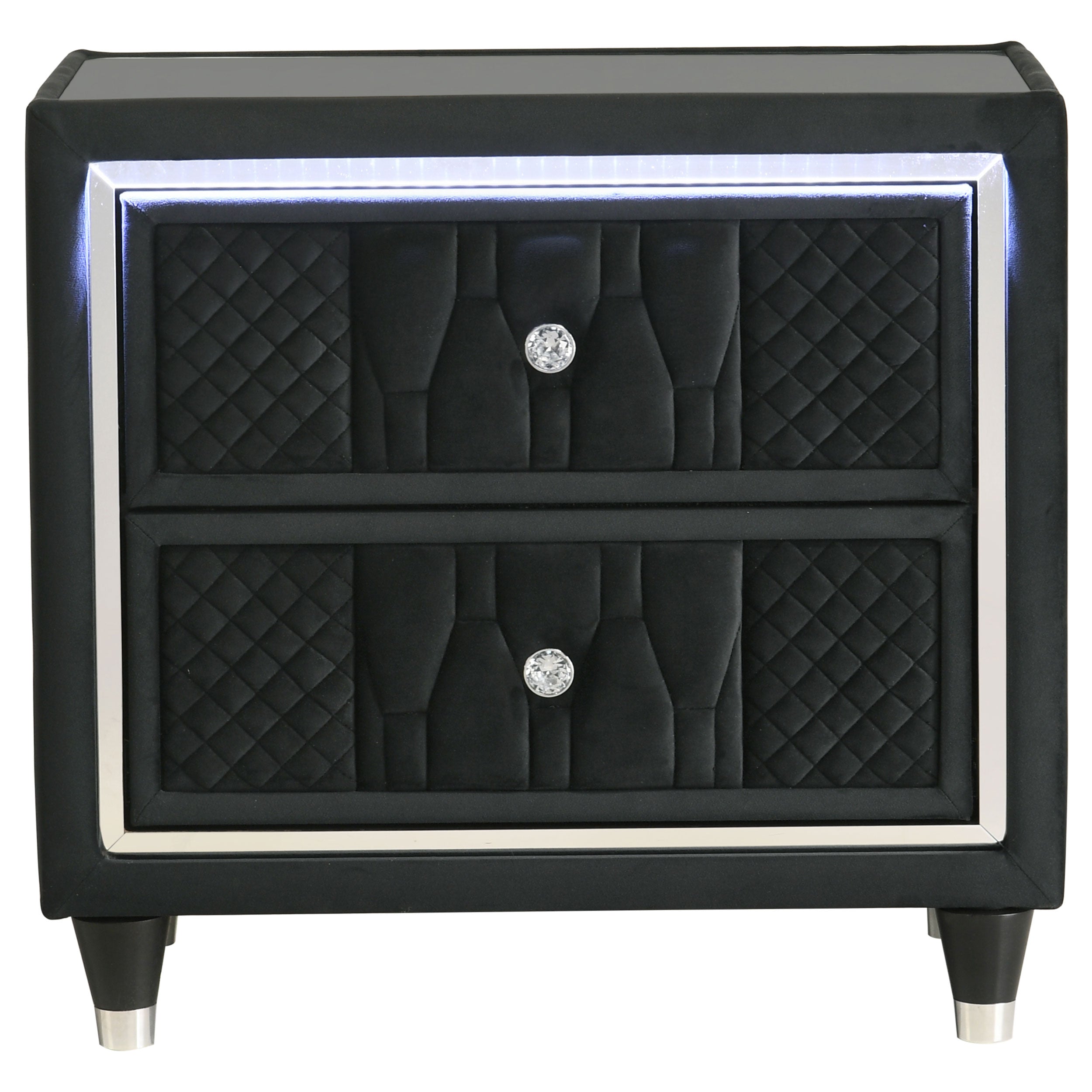 Lorient 2-drawer Led Nightstand With Usb Black