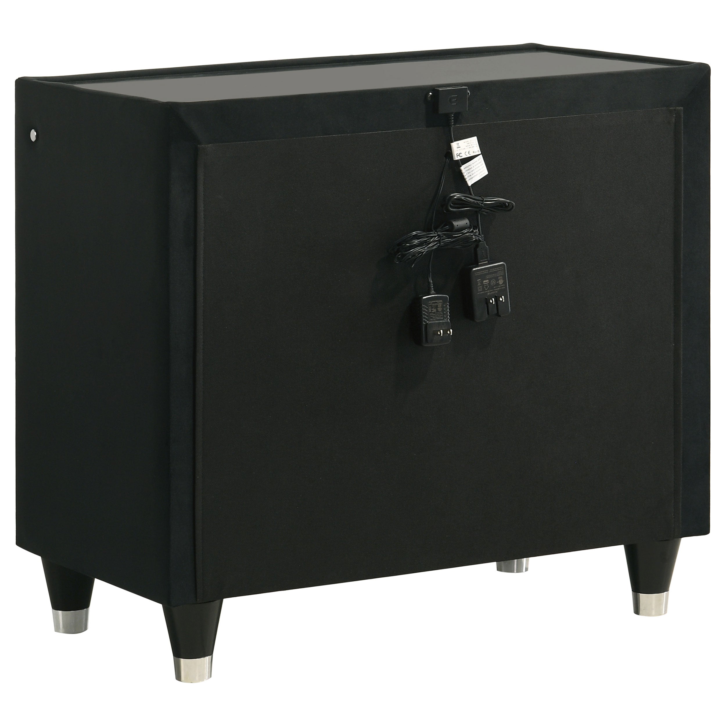 Lorient 2-drawer Led Nightstand With Usb Black