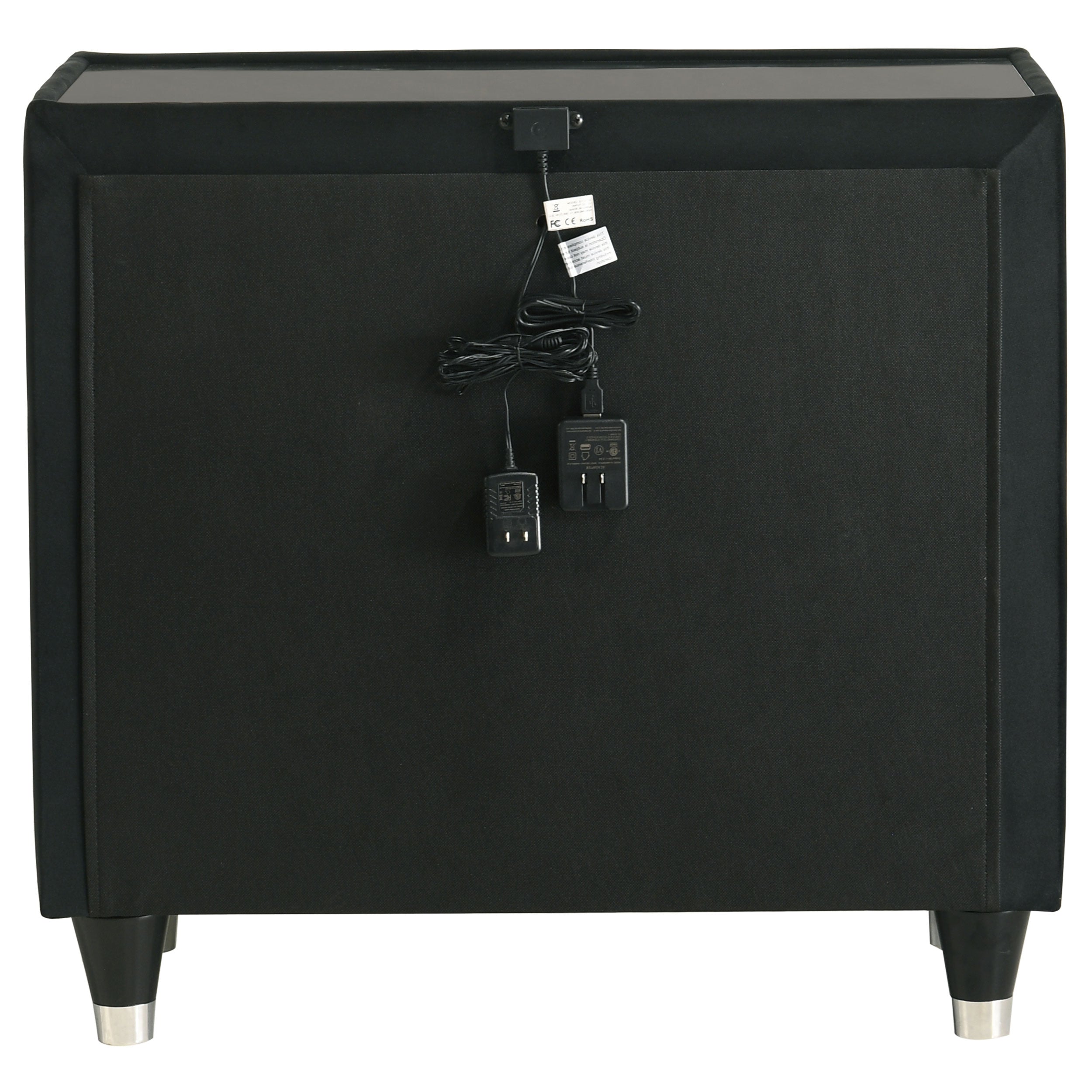 Lorient 2-drawer Led Nightstand With Usb Black
