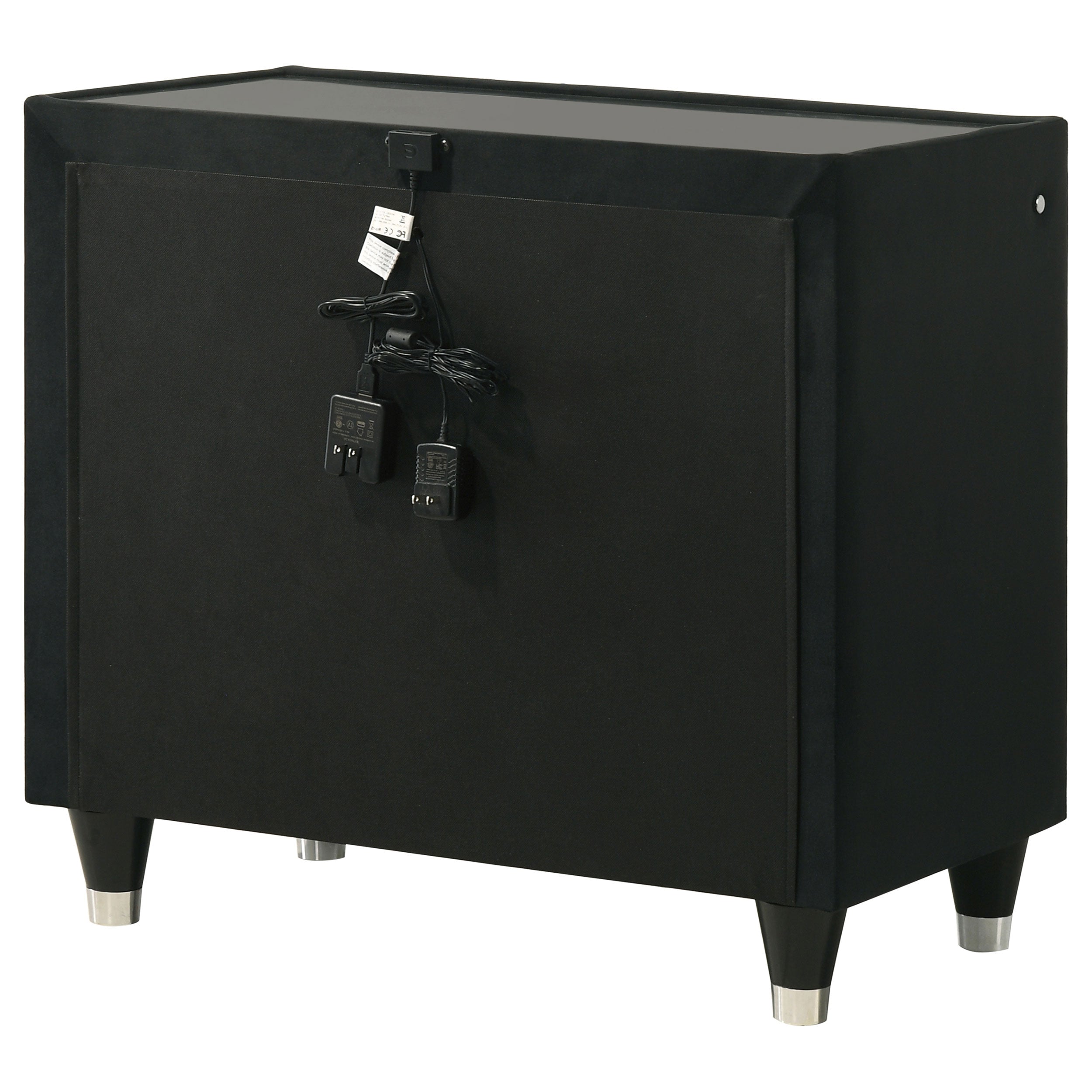 Lorient 2-drawer Led Nightstand With Usb Black