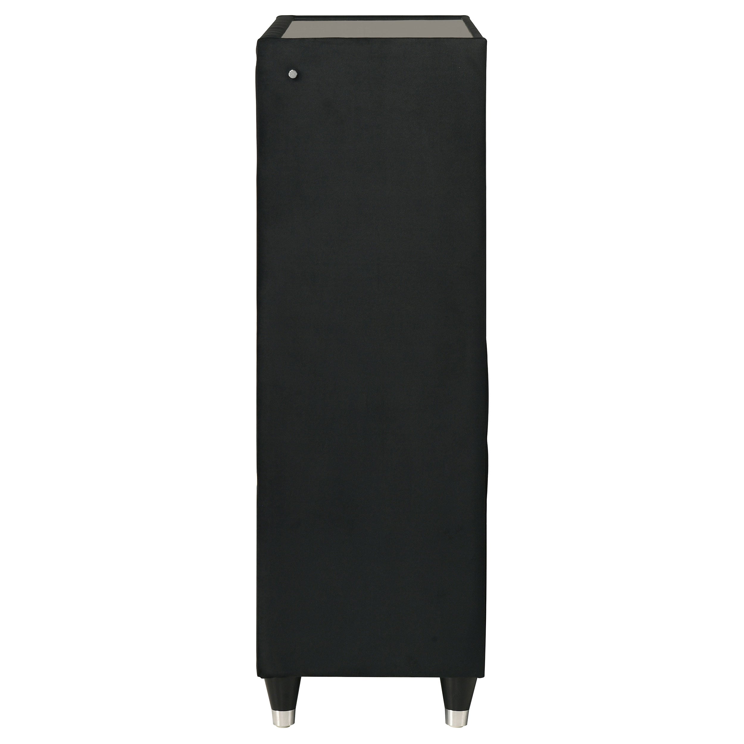 Ravenne 5-drawer Velvet Upholstered Led Chest Of Drawers Black