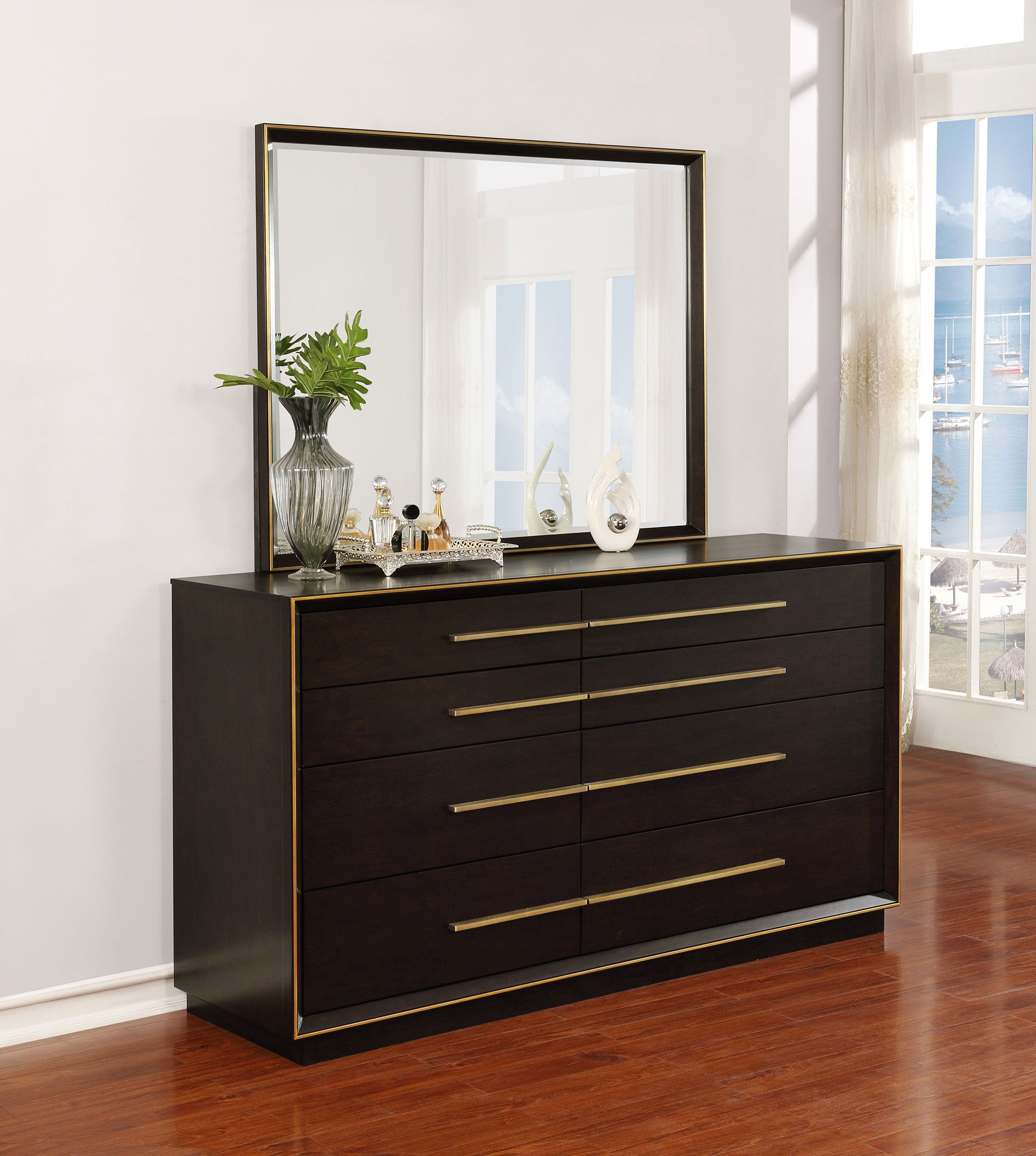 Durango 8-drawer Dresser With Mirror Smoked Peppercorn