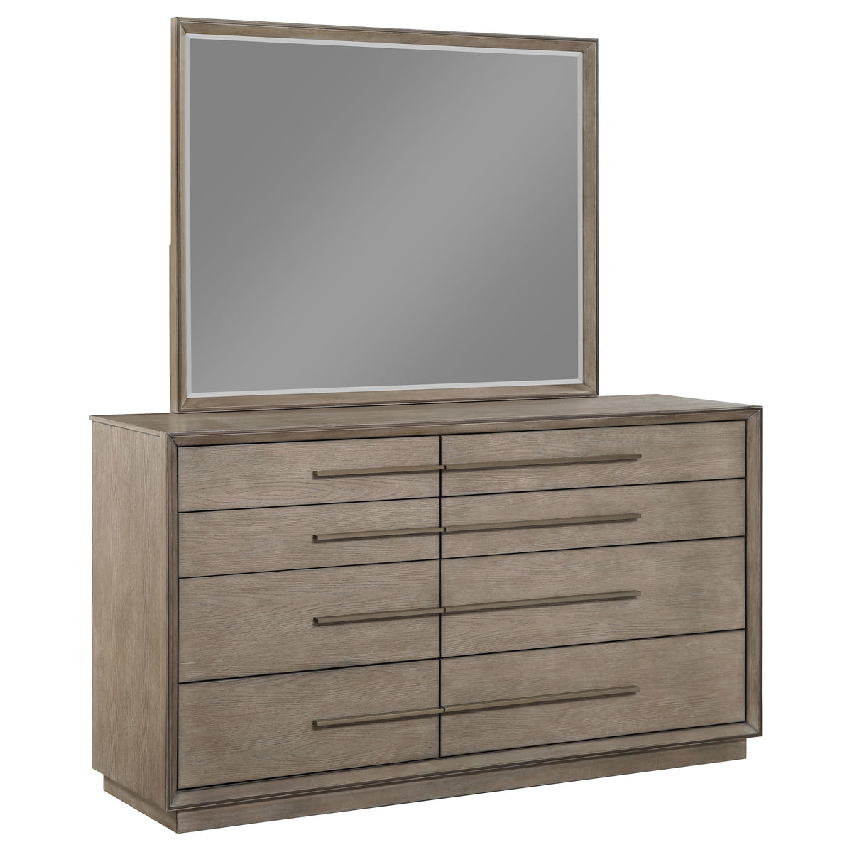 Durango 8-drawer Dresser And Mirror Taupe Oak