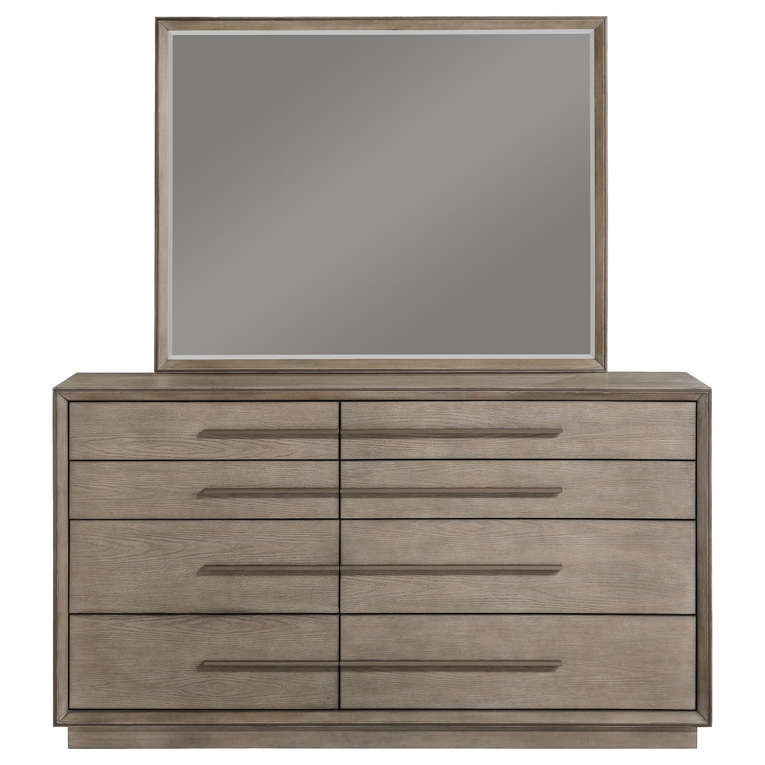 Durango 8-drawer Dresser And Mirror Taupe Oak