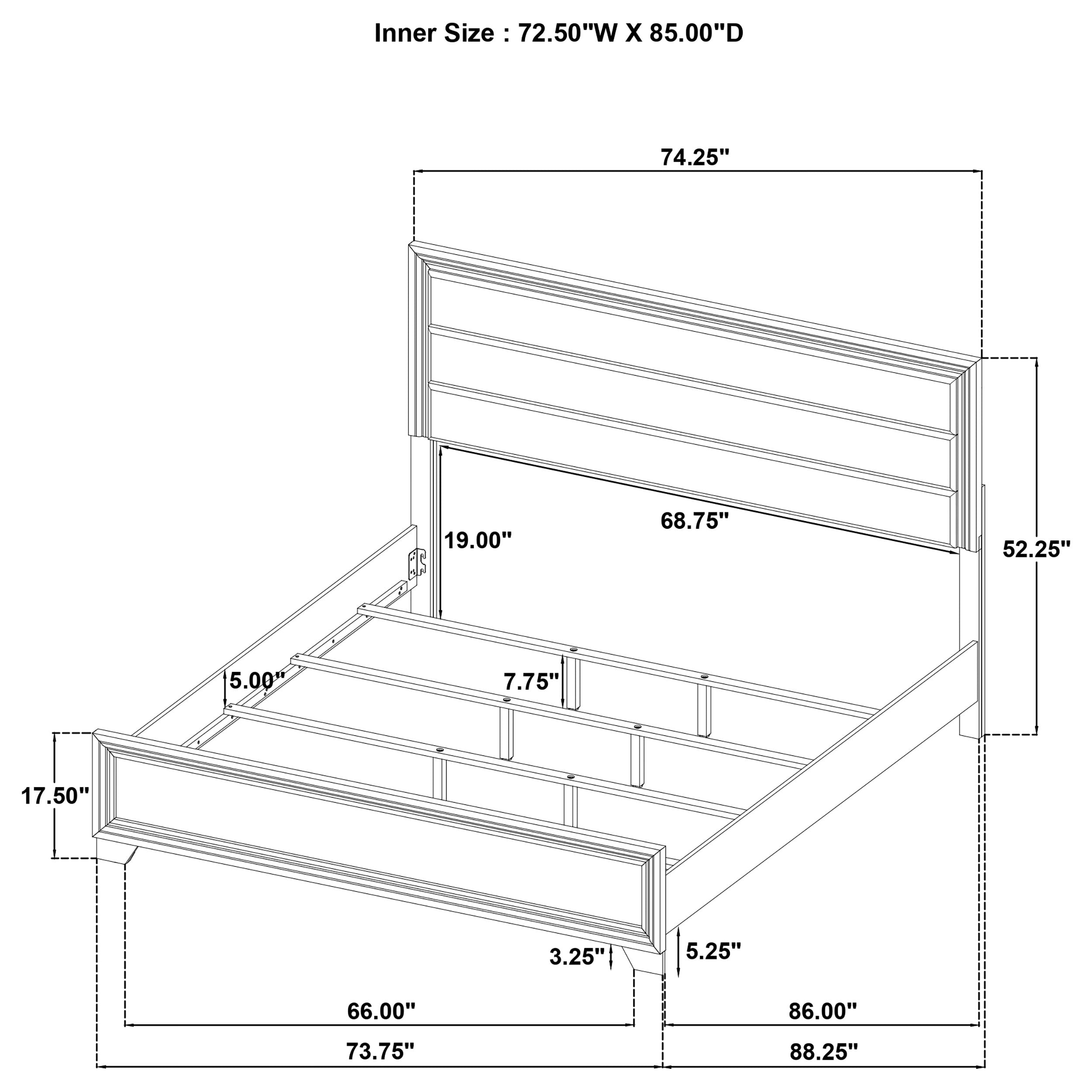 Wright 52-inch Upholstered California King Bed Brown Oak