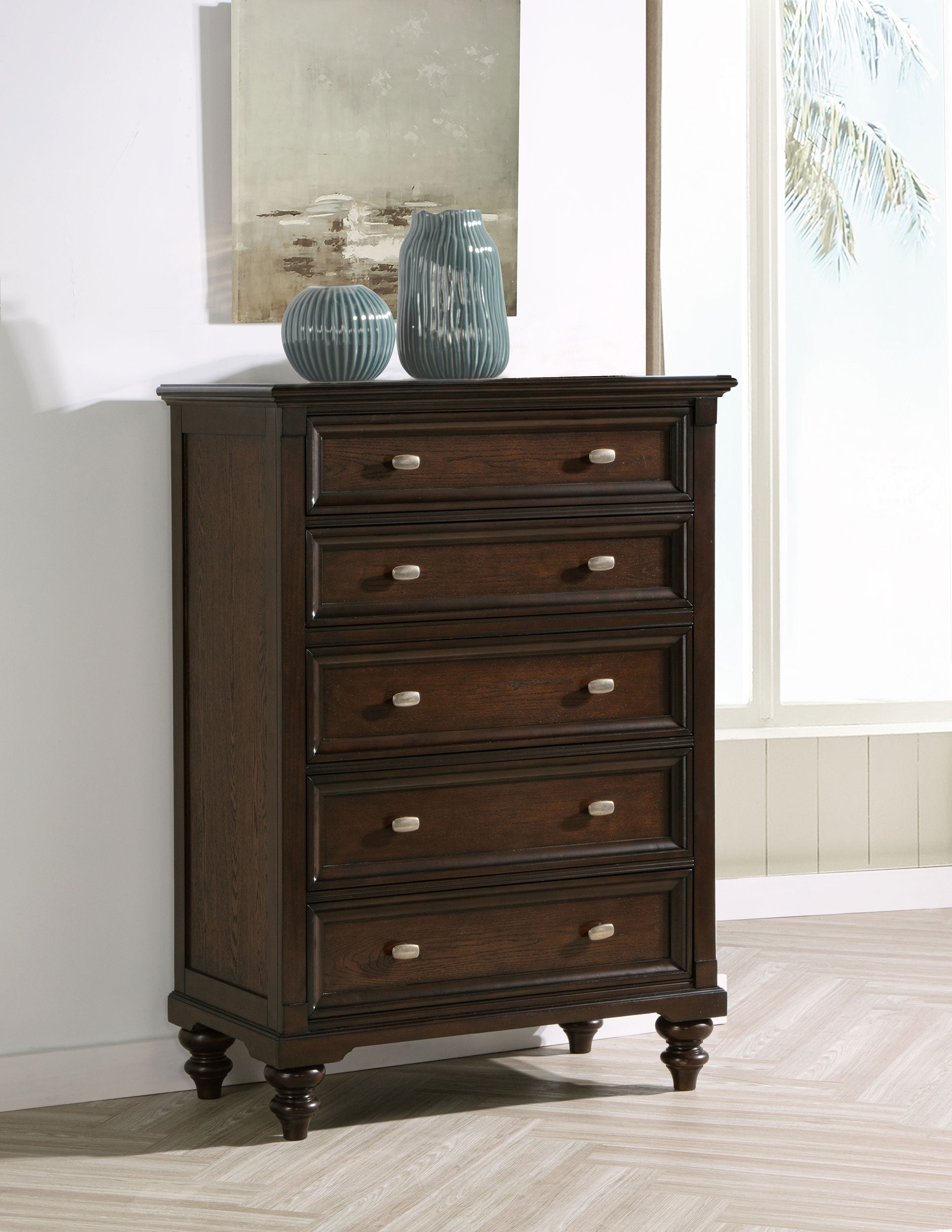 Andover 5-drawer Chest Of Drawers Dark Oak