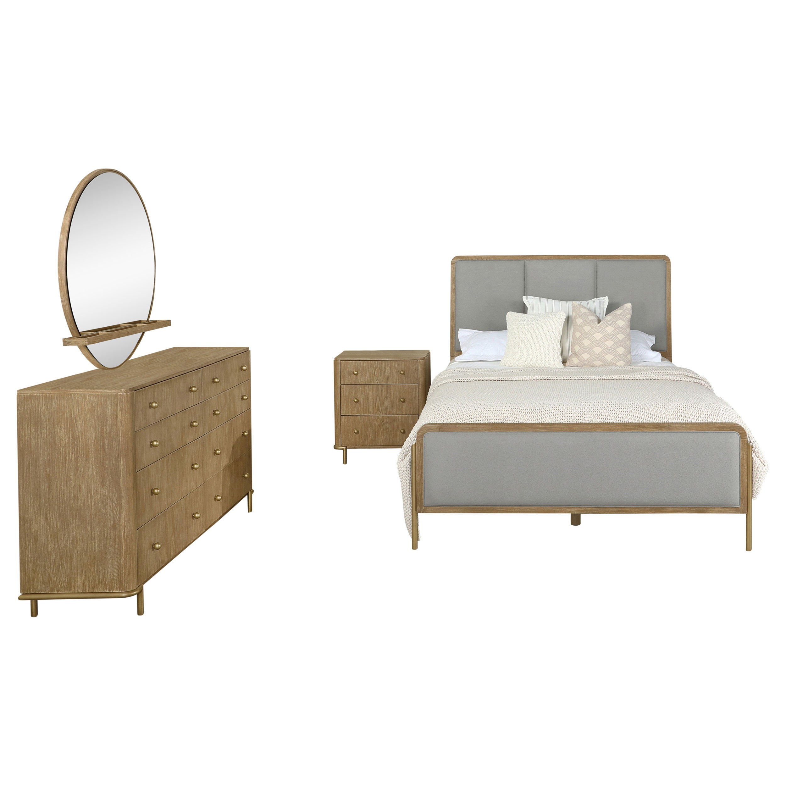 Arini 4-piece Eastern King Bedroom Set Sand Wash And Grey