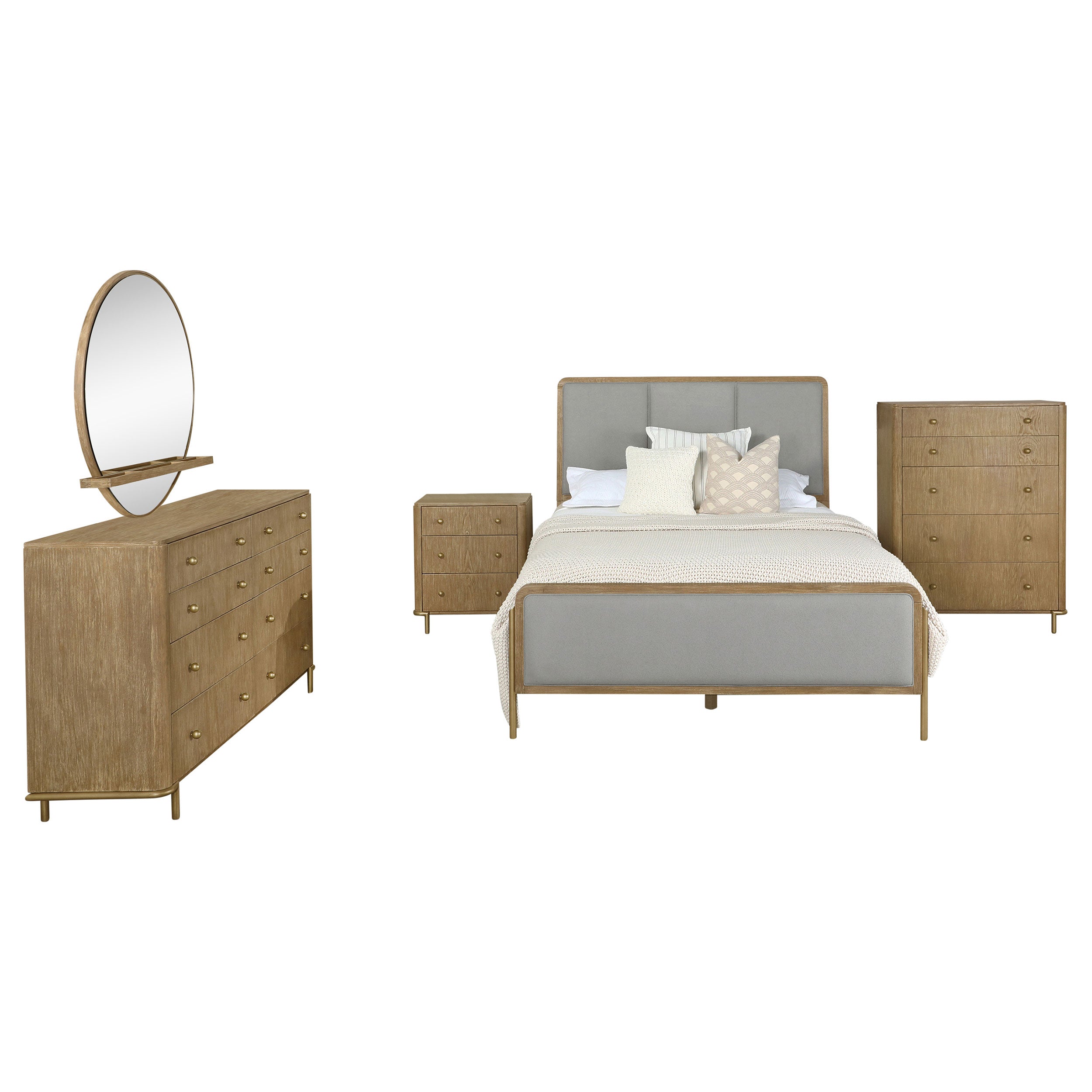 Arini 5-piece Queen Bedroom Set Sand Wash And Grey