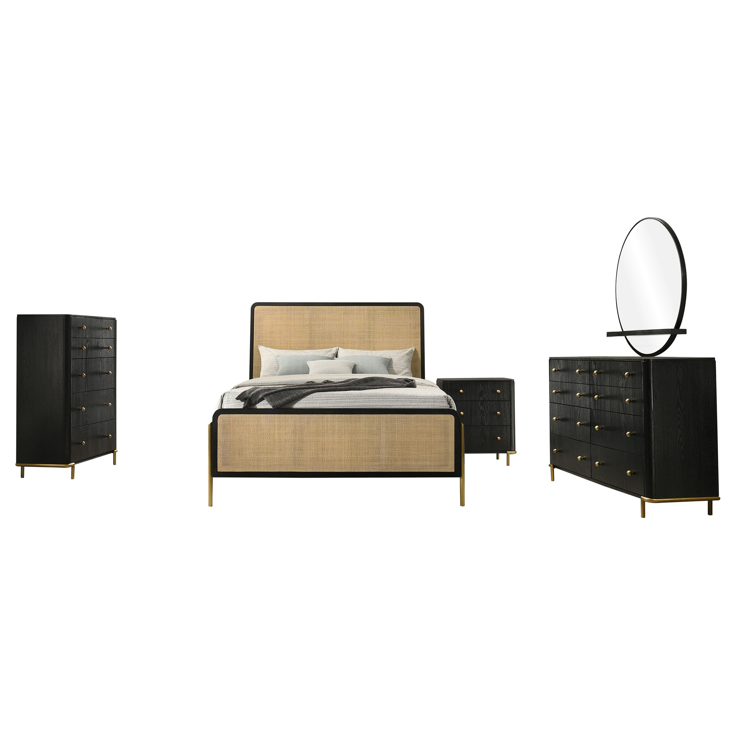 Arini 5-piece Queen Bedroom Set Black And Natural