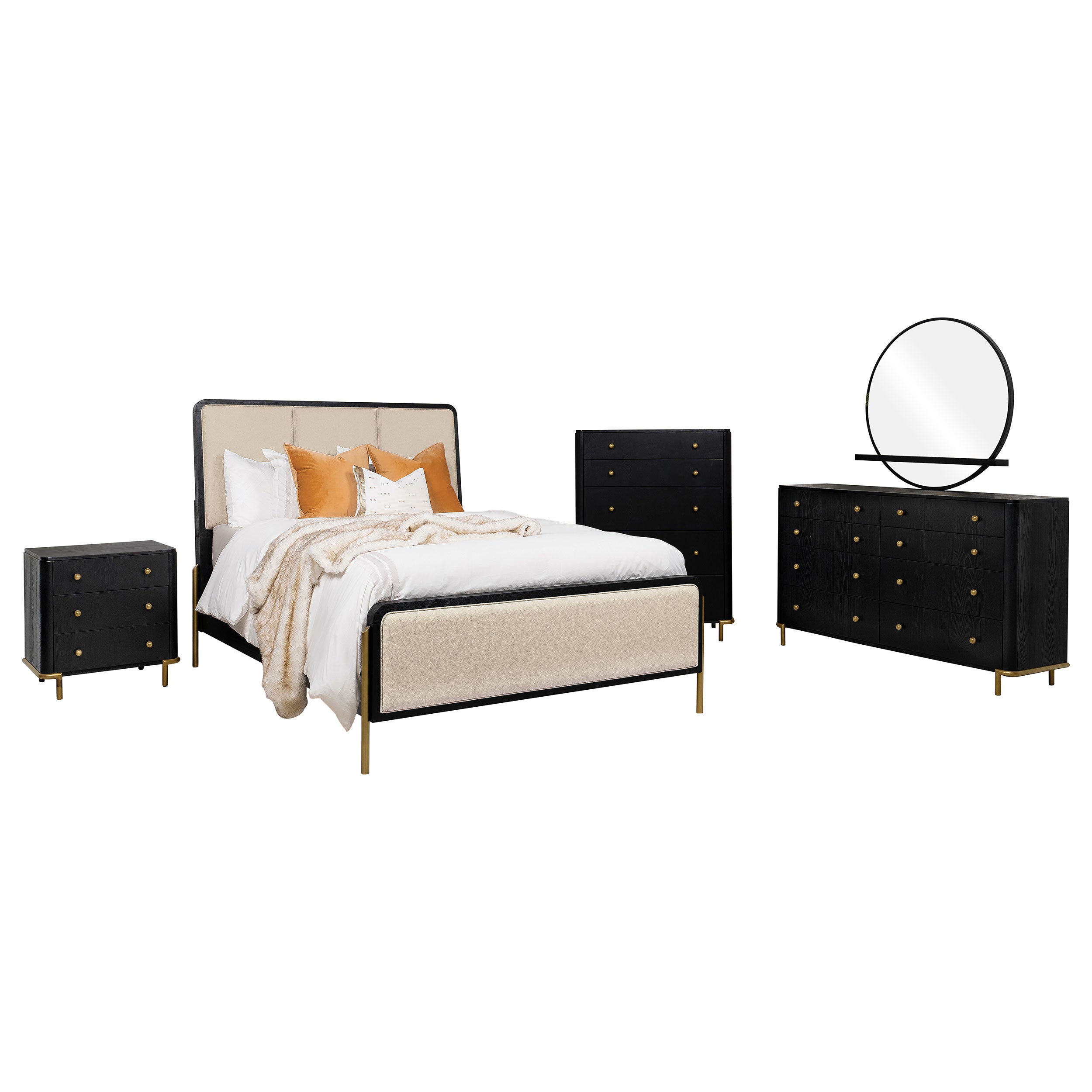 Arini 5-piece Queen Bedroom Set Cream And Black