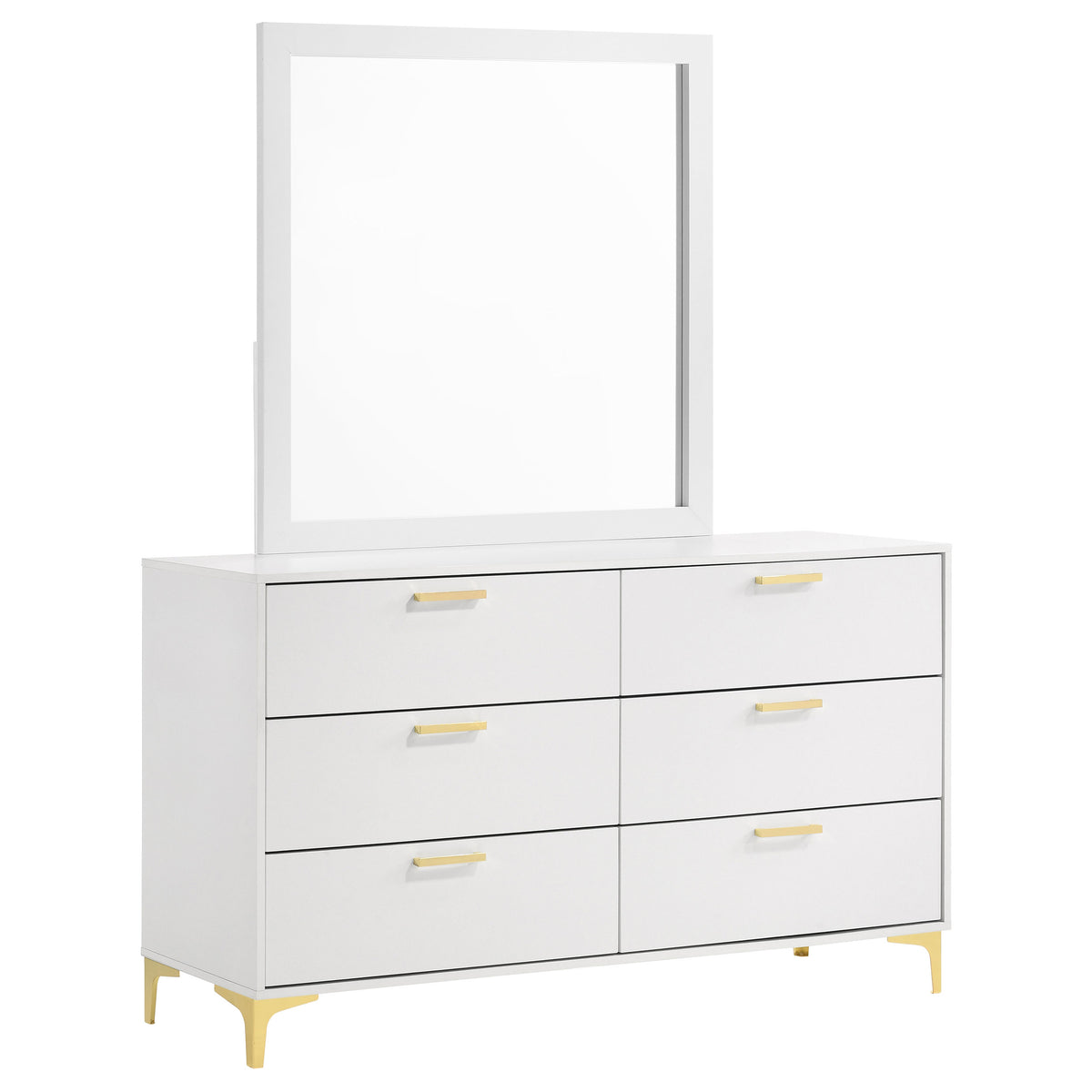 Kendall 6-drawer Dresser With Mirror White