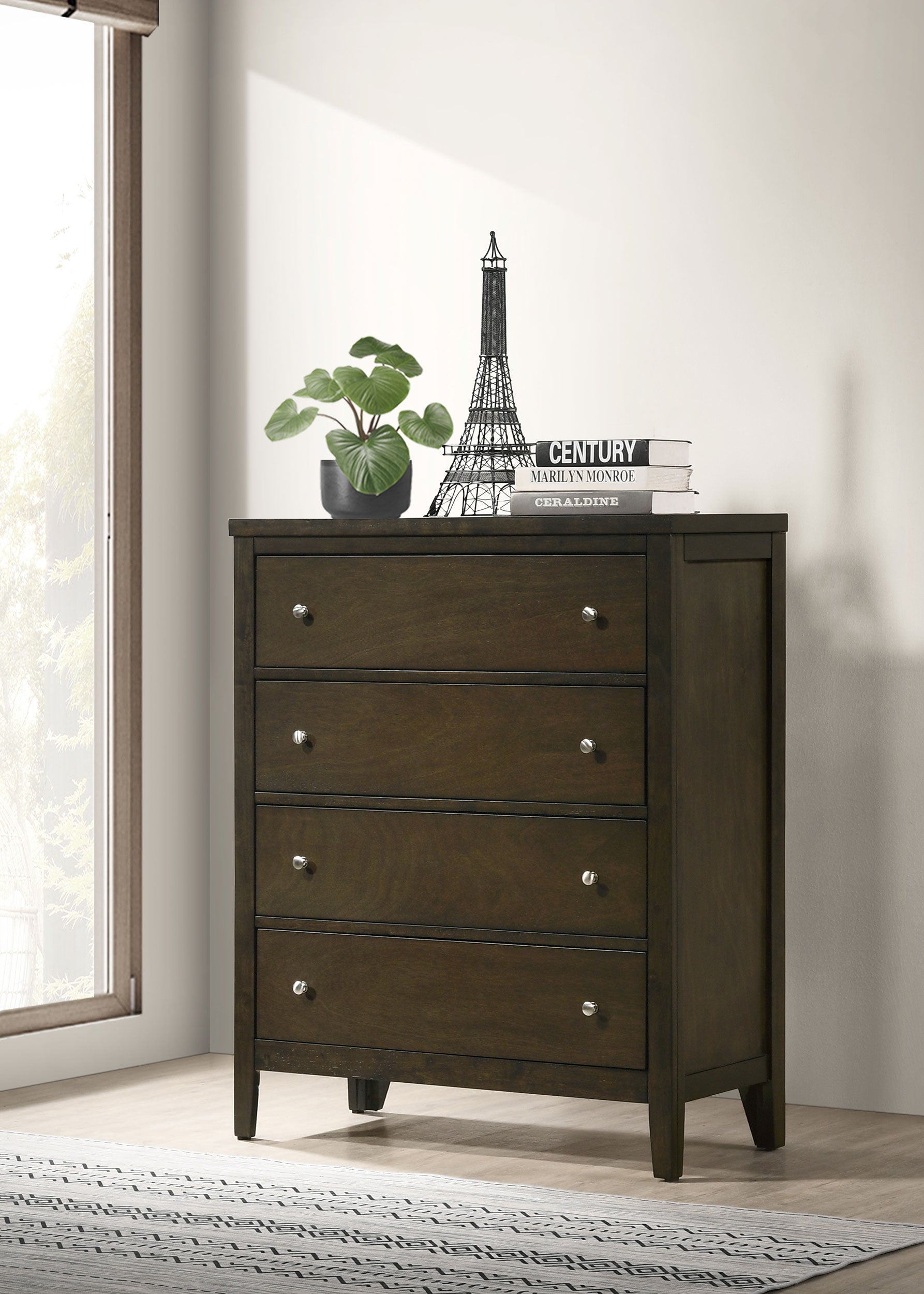 Wilkes 4-drawer Chest Of Drawers Dark Cocoa