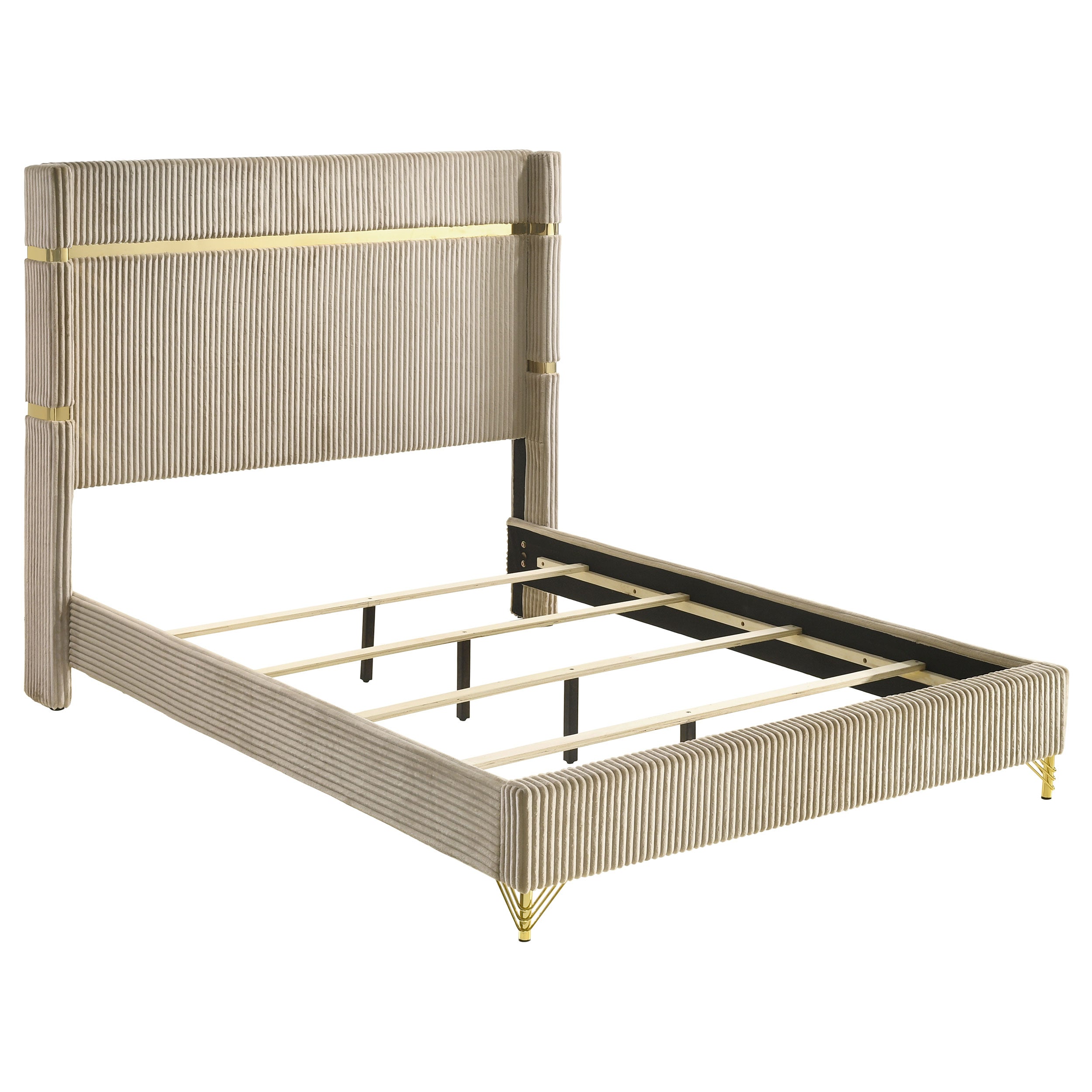 Lucia 5-piece Eastern King Bedroom Set Beige And White