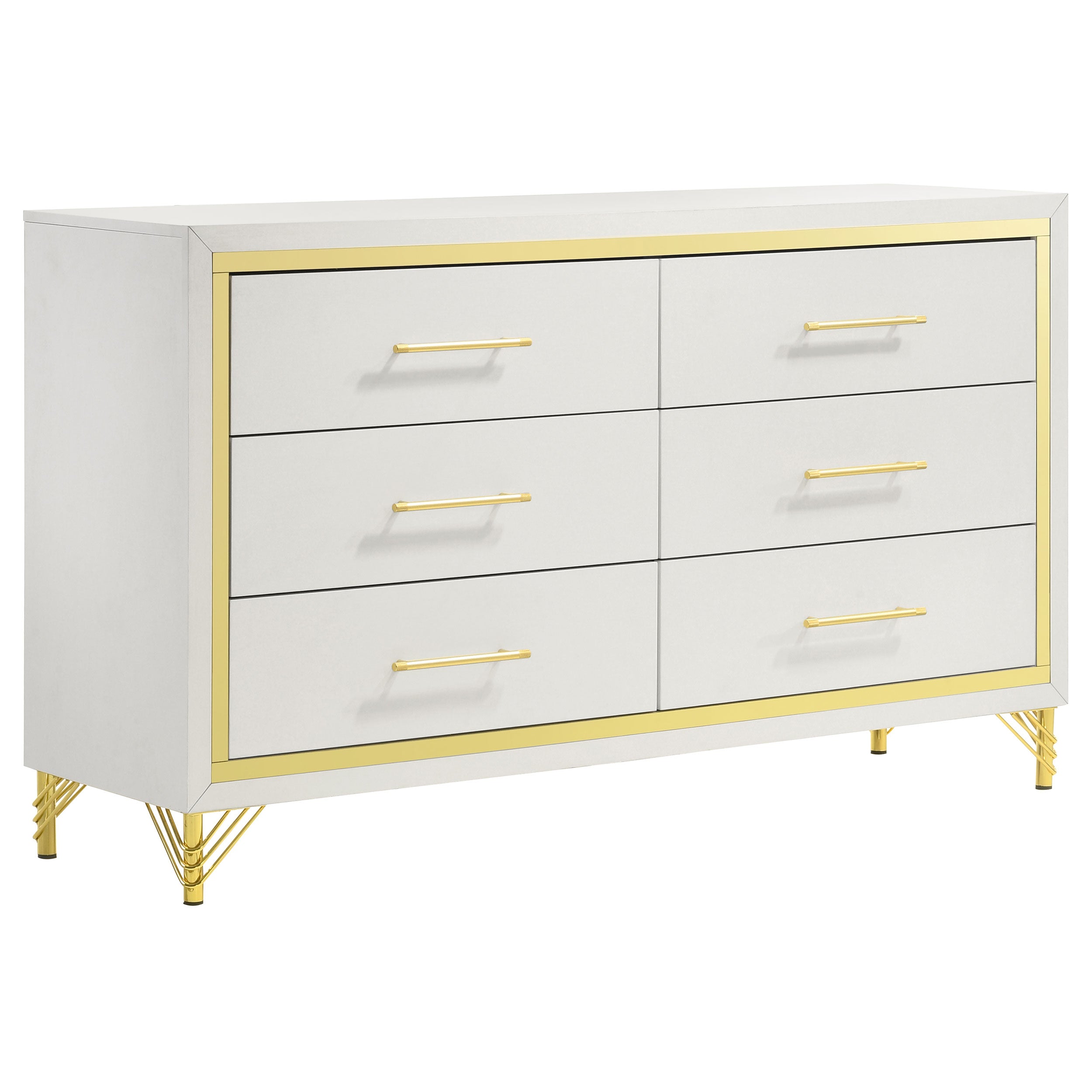 Lucia 5-piece Eastern King Bedroom Set Beige And White