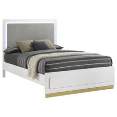 Caraway Wood Eastern King Led Panel Bed White