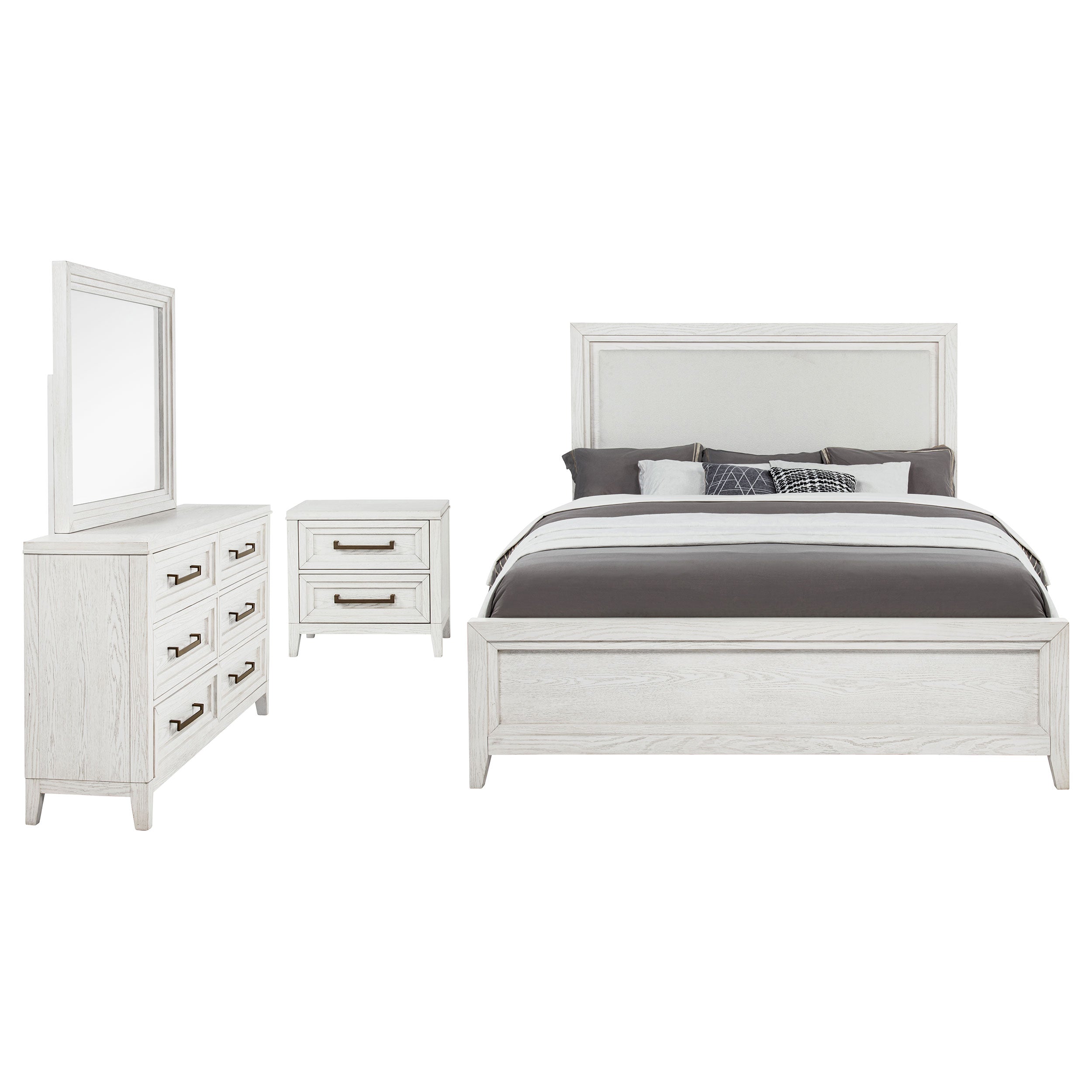 Marielle 4-piece Cal King Bedroom Set Distressed White