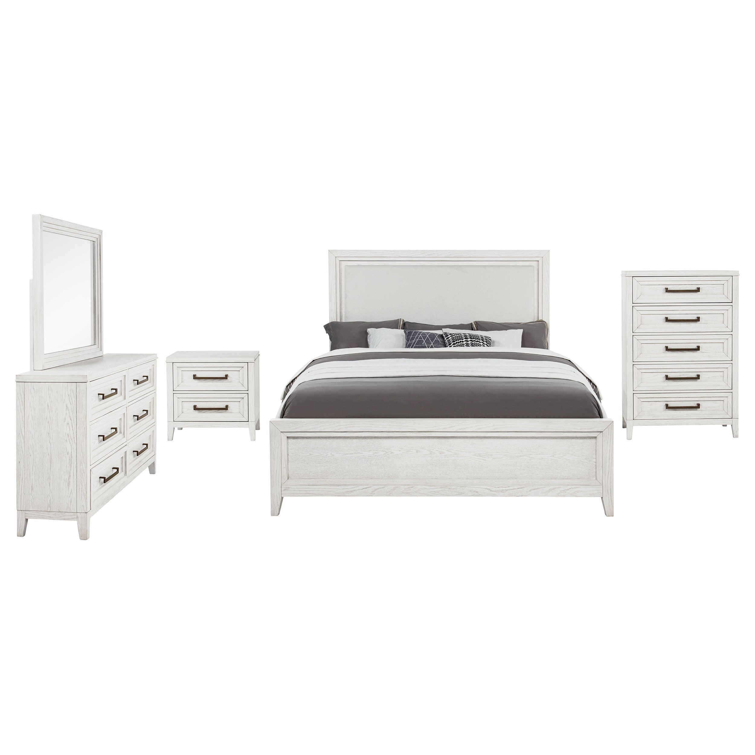 Marielle 5-piece Cal King Bedroom Set Distressed White