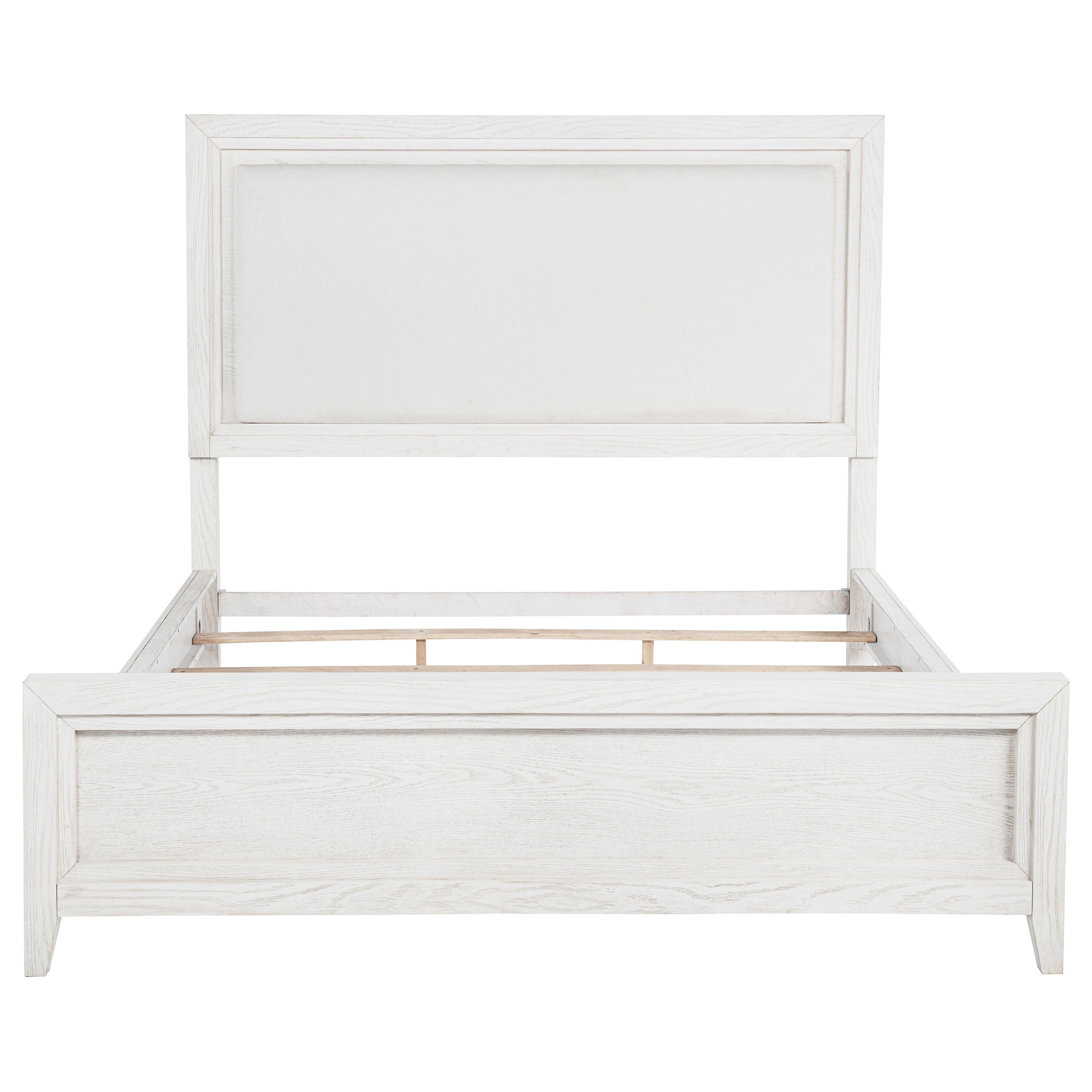 Marielle California King Panel Upholstered Bed Distressed White