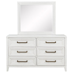 Marielle 6-drawer Dresser With Mirror Distressed White