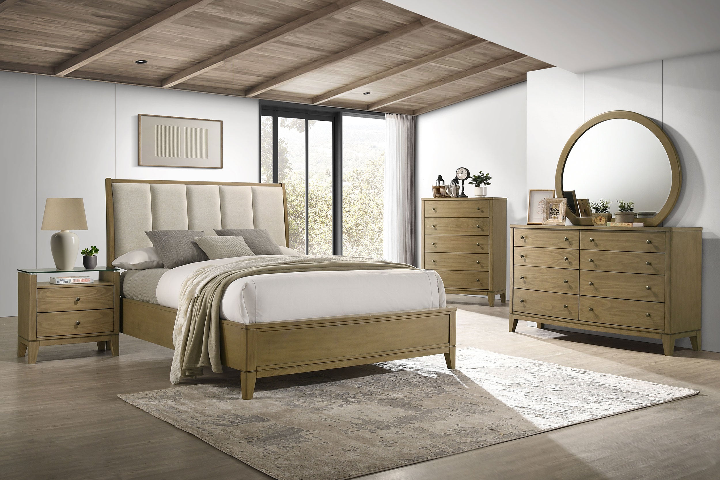 Granada 8-drawer Dresser And Mirror Natural Pine