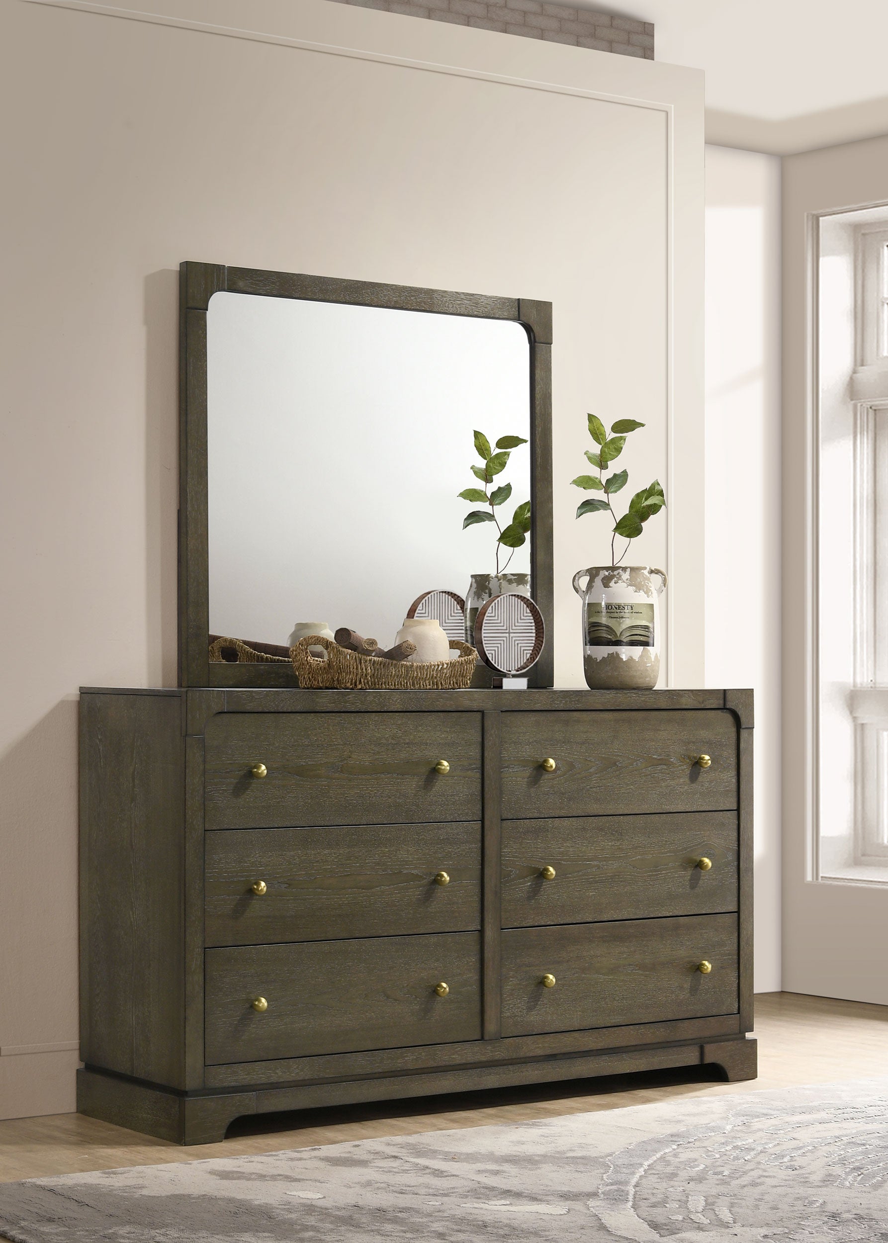 Gran Park 6-drawer Dresser And Mirror Dark Cocoa