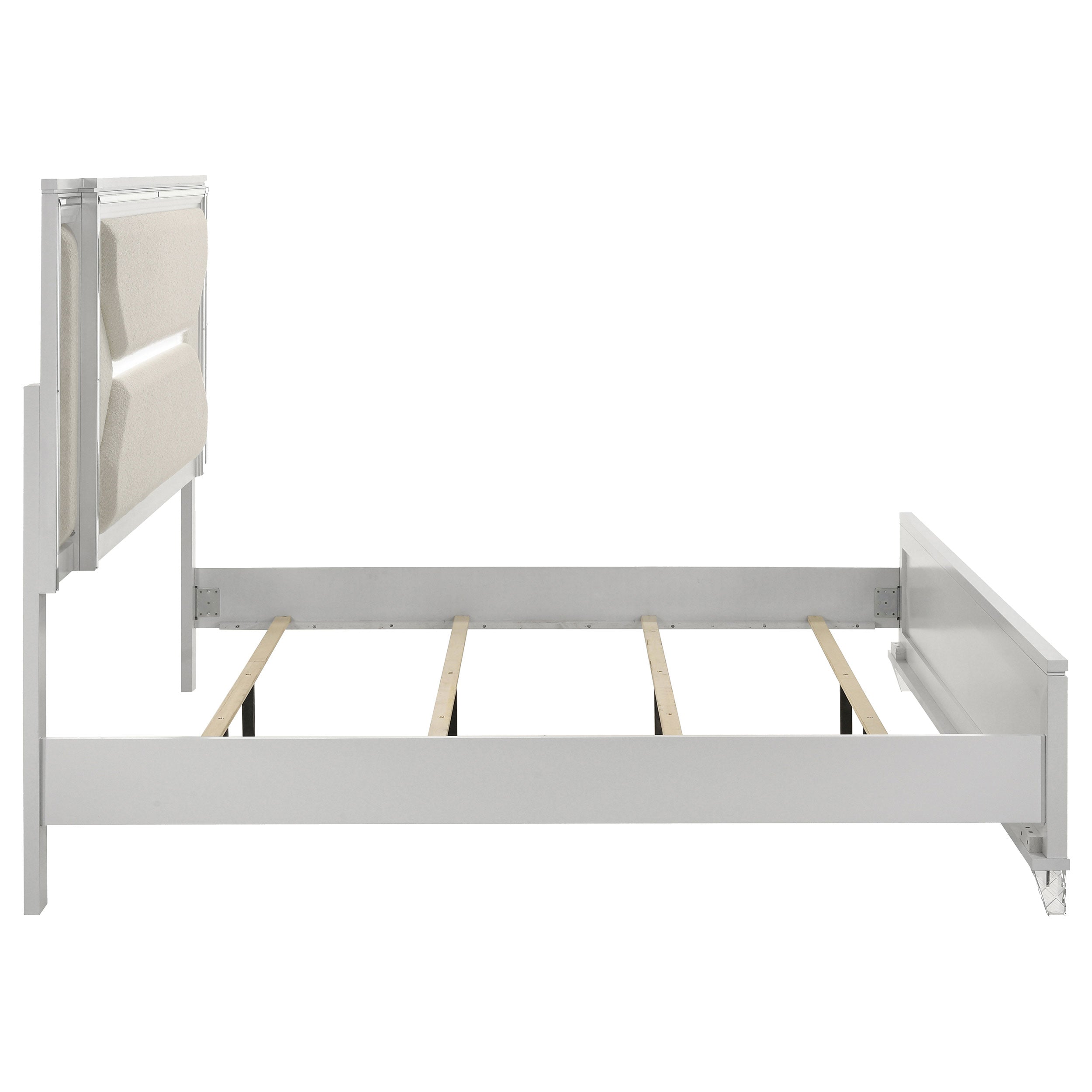 Marmore 64-inch Eastern King Panel Bed Led Headboard White