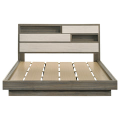 Fenwick California King Bed Bookcase Headboard Grey Oak