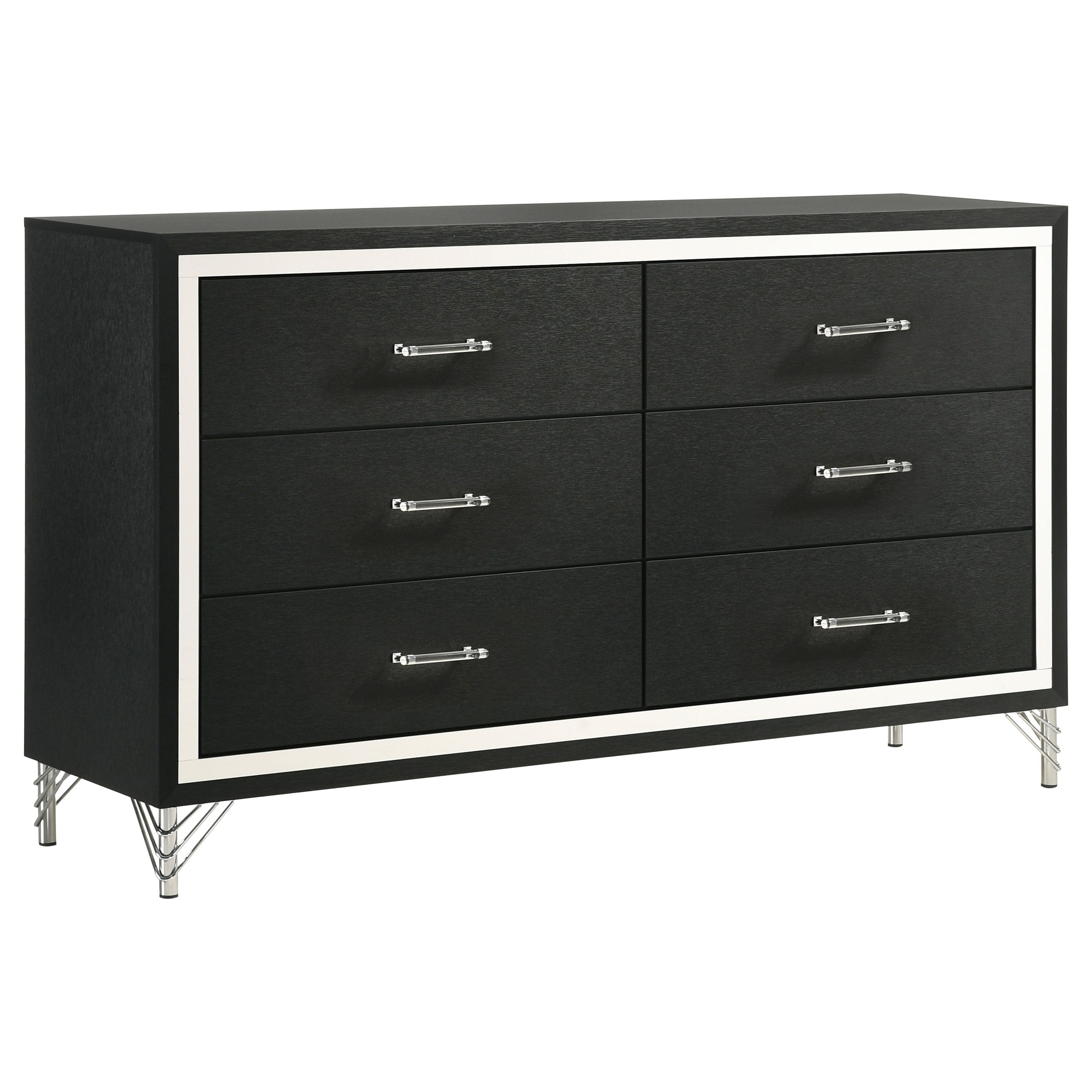Lucia 4-piece Eastern King Bedroom Set Grey And Black