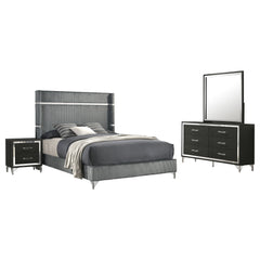Lucia 4-piece Queen Bedroom Set Grey And Black