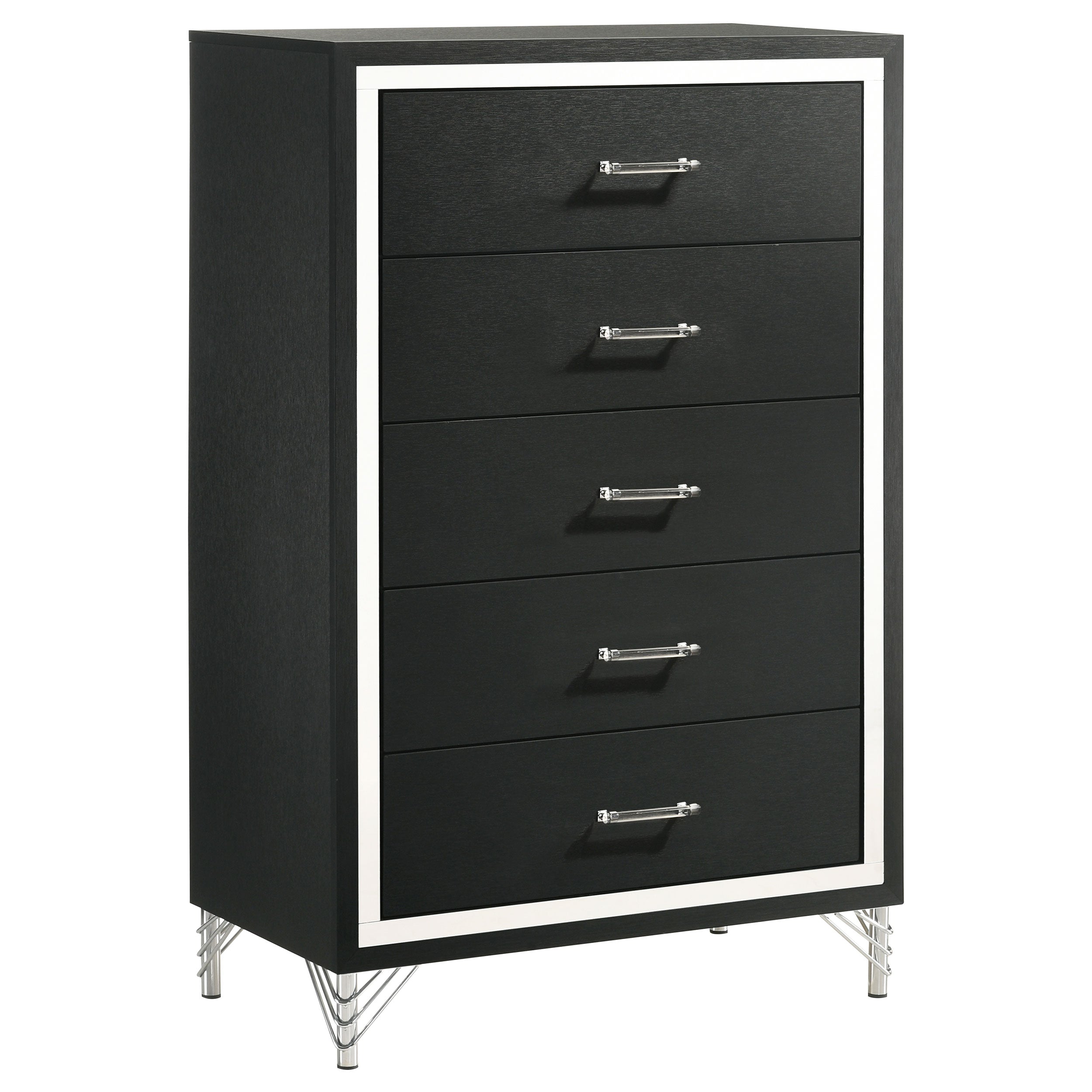 Lucia 5-piece Queen Bedroom Set Grey And Black