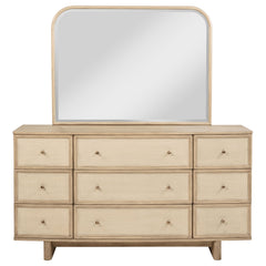 Kailani 9-drawer Dresser And Mirror Beige Oak