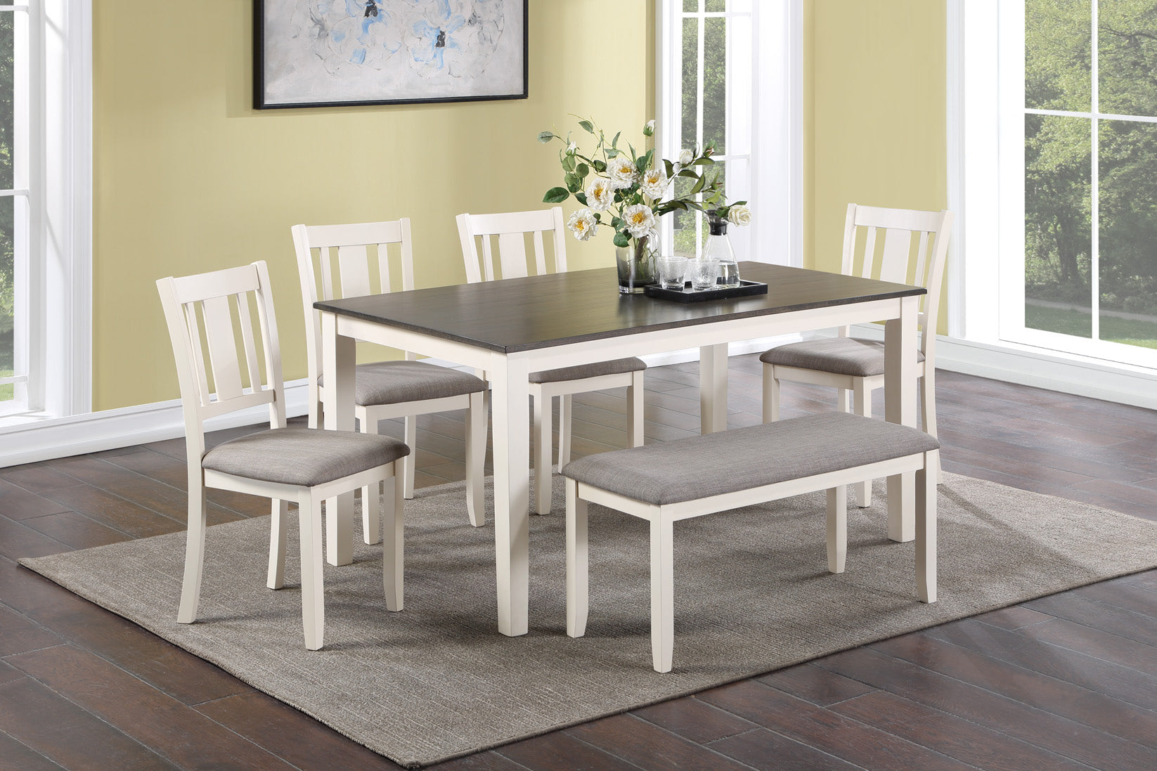 Rowan Chalk Gray 6-Piece Dining Set - MyWaynesHome #