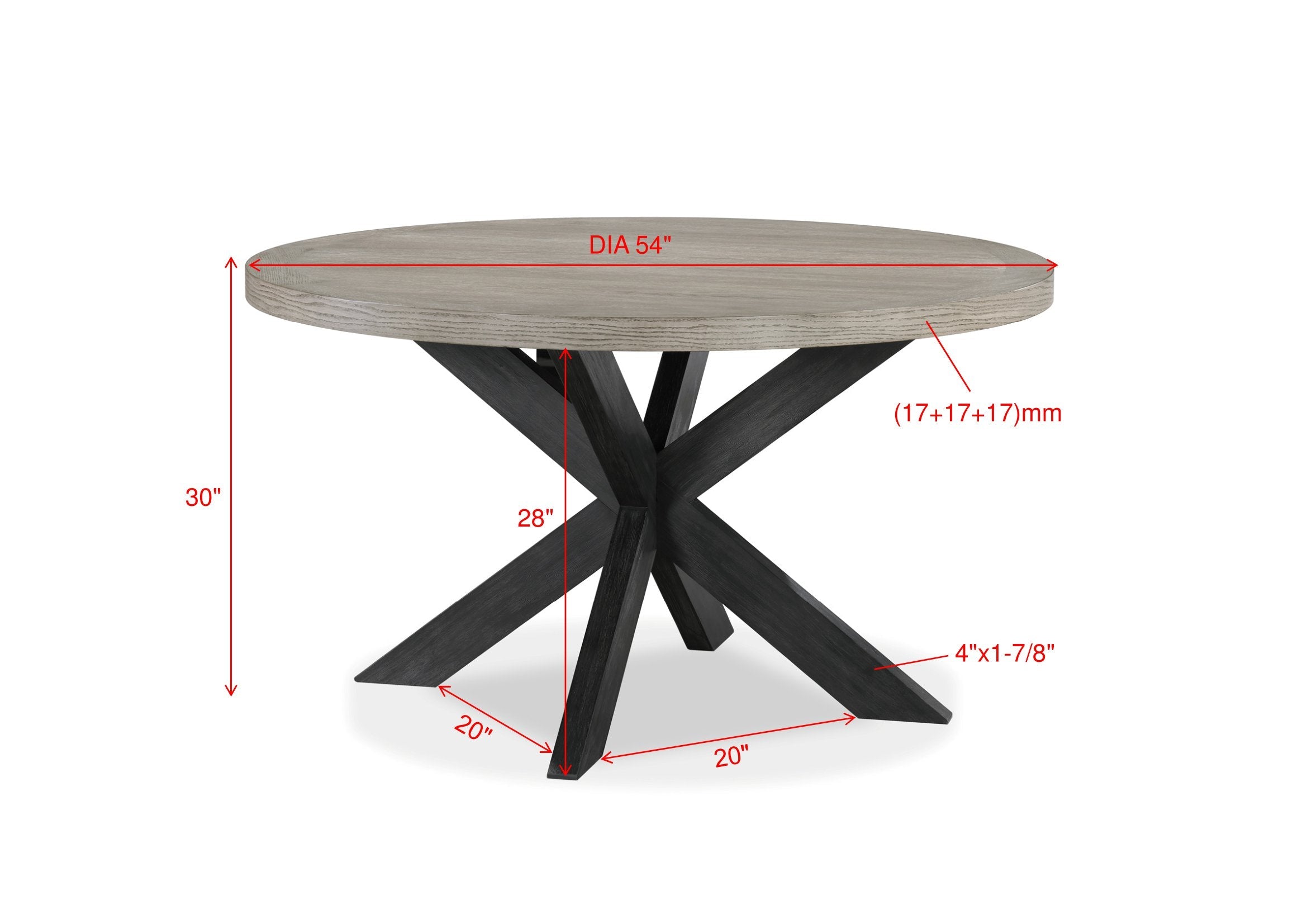 Stevens Charcoal Black/Light Brown Dining Table - MyWaynesHome #