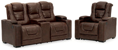 Owner's Box Power Reclining Loveseat and Power Recliner