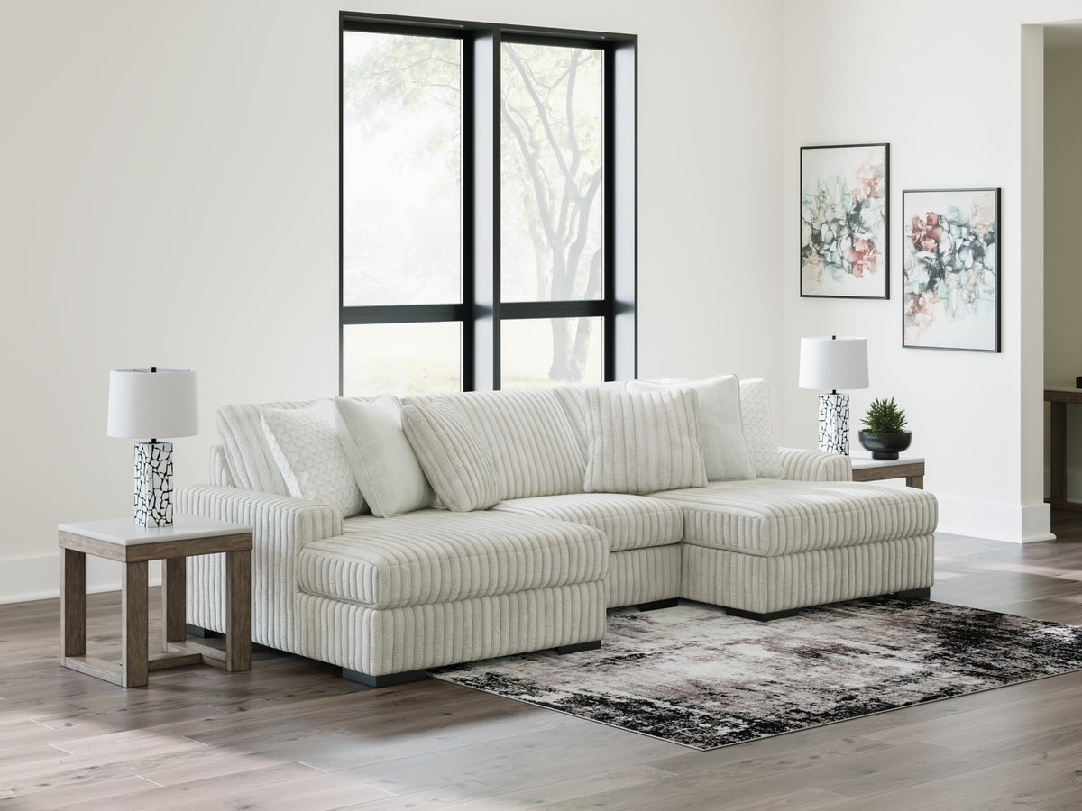 Stupendous 3-Piece Sectional with Double Chaise