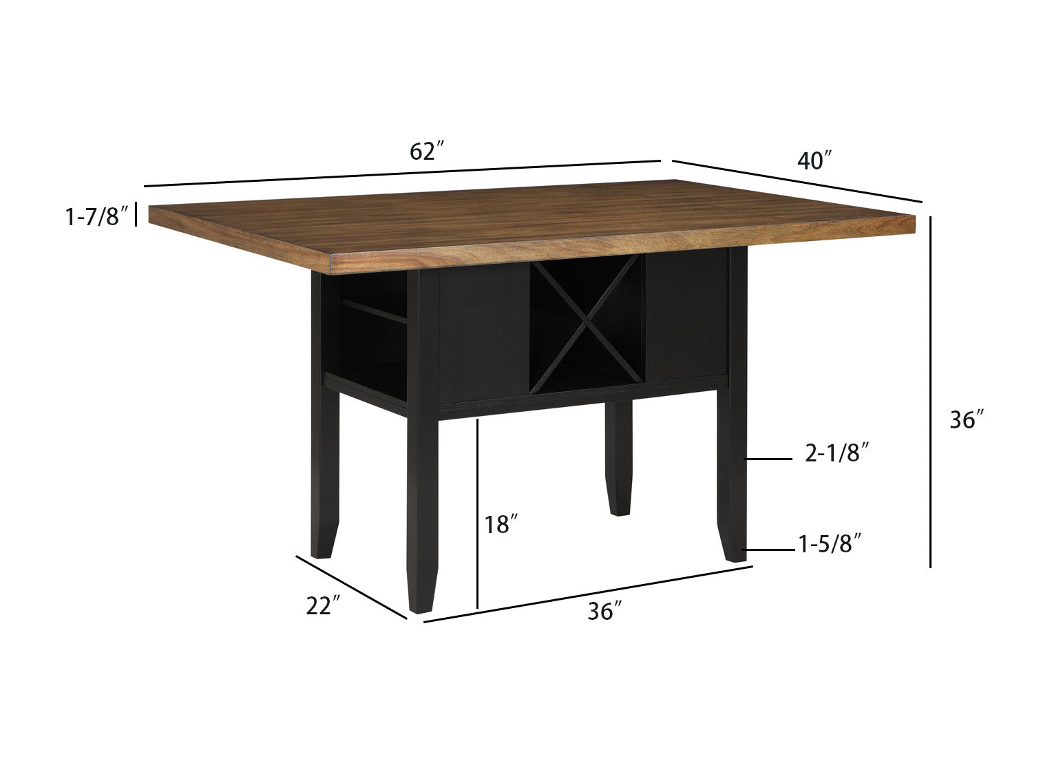 Dary Black/Brown Counter Height Dining Set - MyWaynesHome #