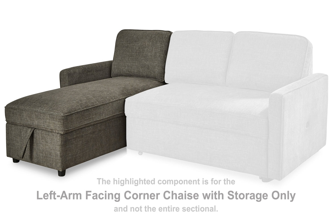 Kerle Left-Arm Facing Corner Chaise with Storage