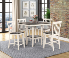 Broody White/Gray 5-Piece Counter Height Dining Set - MyWaynesHome #